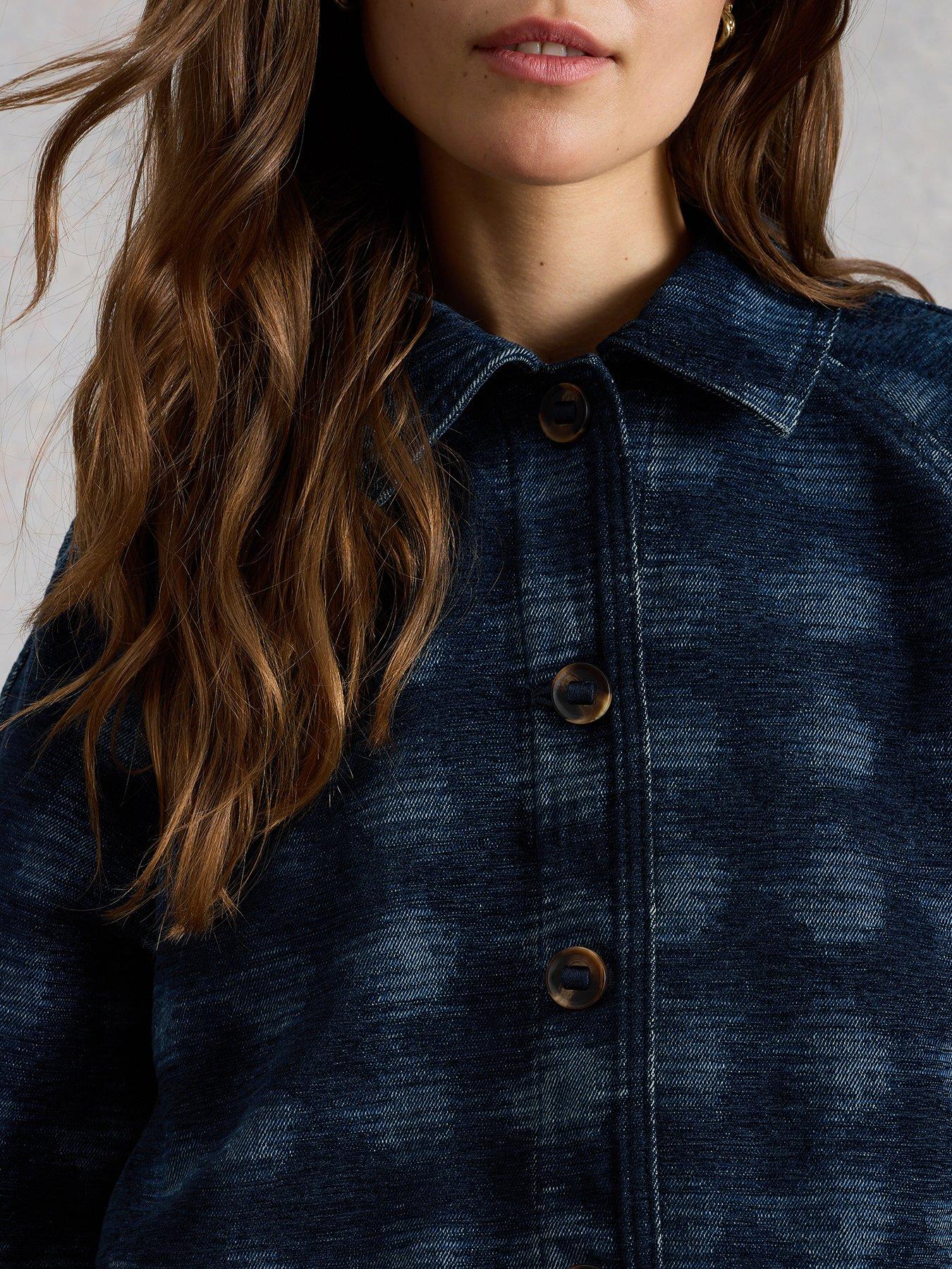 Image 4 of 6 of White Stuff Eden Denim Jacquard Jacket - Blue