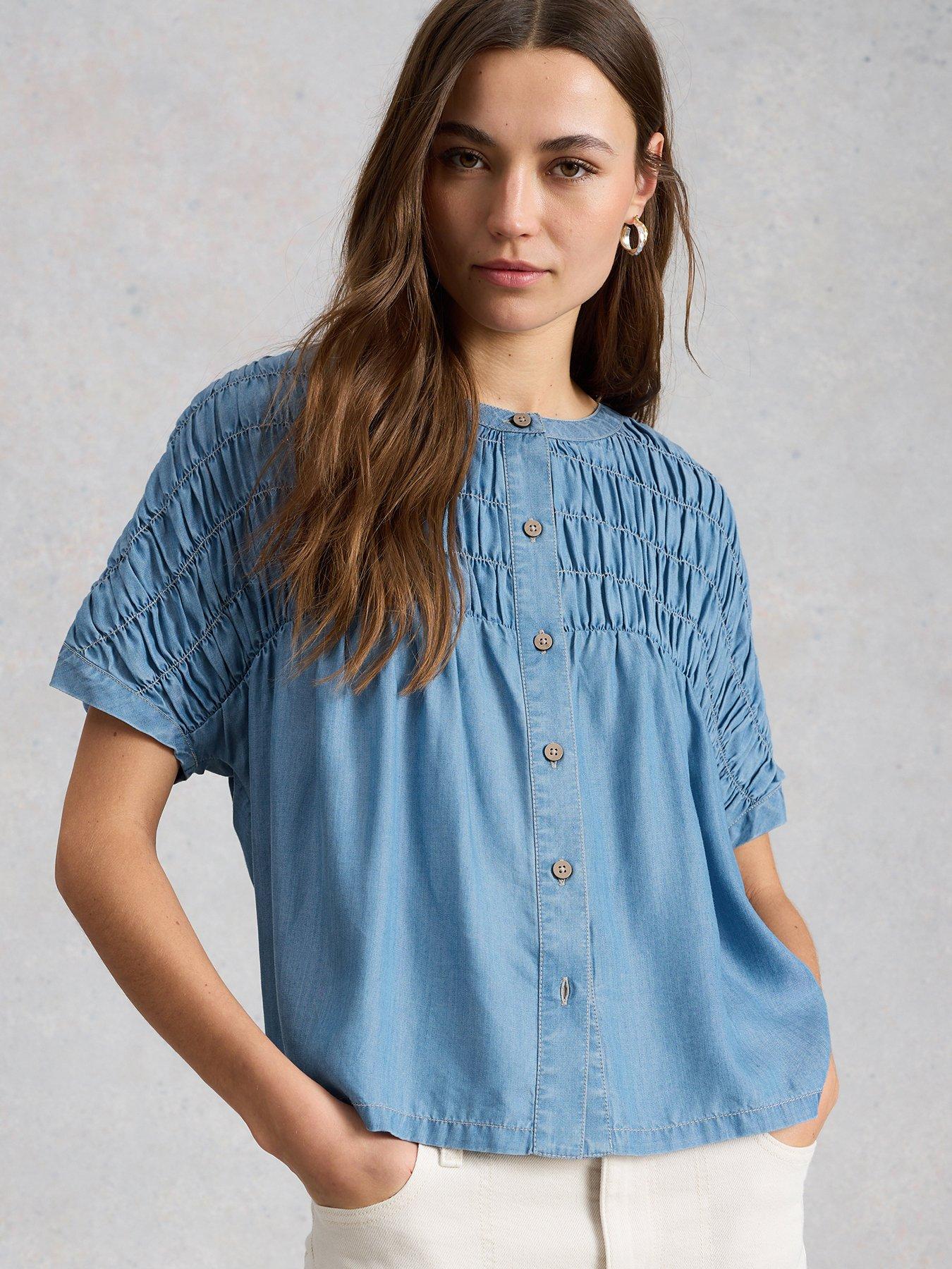 White Stuff Tammie Chambray Shirt - Blue