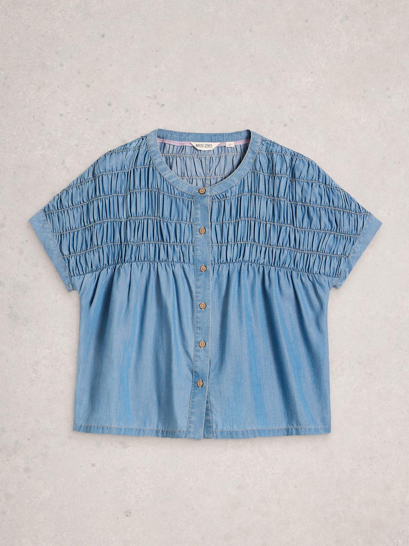 Image 5 of 6 of White Stuff Tammie Chambray Shirt - Blue