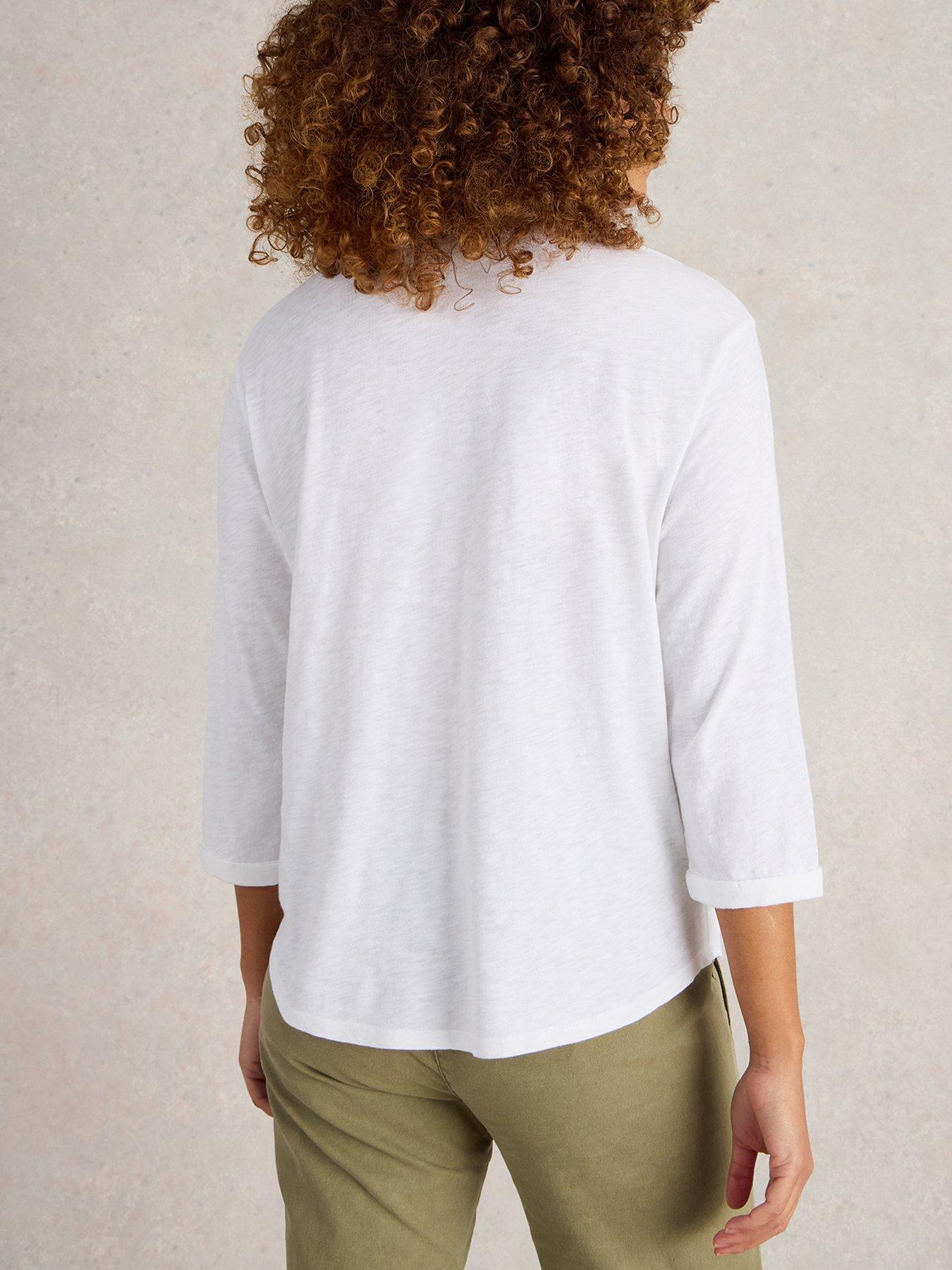  image of white-stuff-beth-34-sleeve-shirt-white