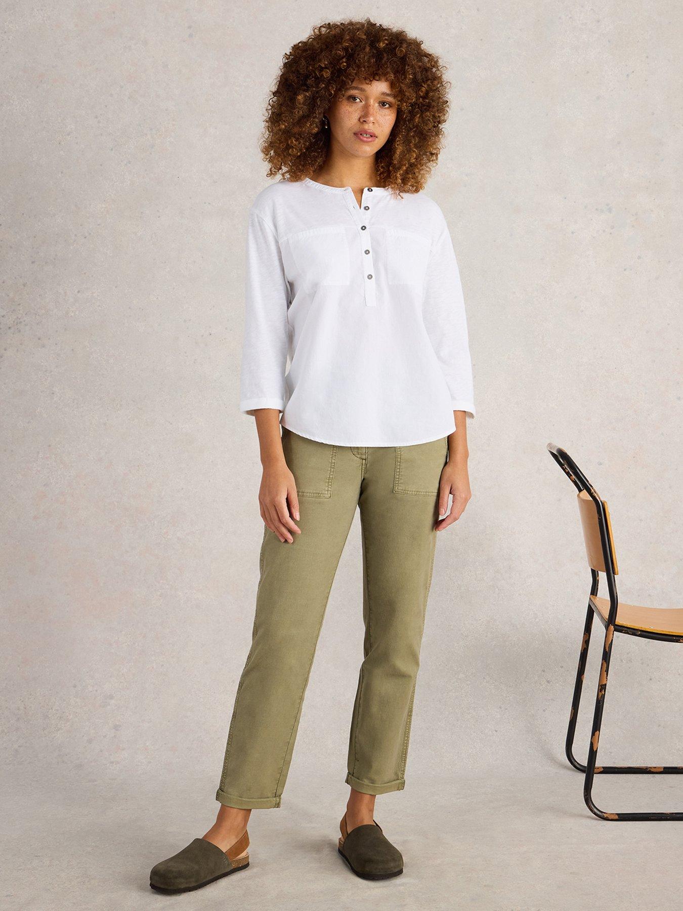  image of white-stuff-beth-34-sleeve-shirt-white