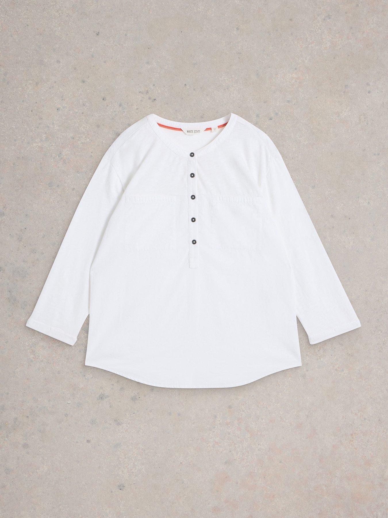  image of white-stuff-beth-34-sleeve-shirt-white
