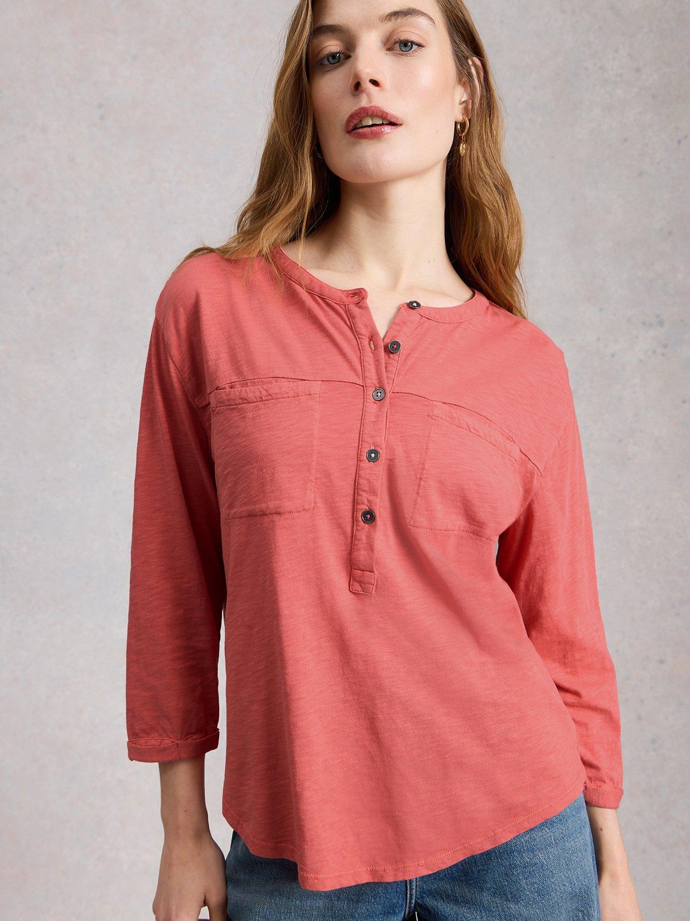  image of white-stuff-beth-34-sleeve-shirt-pink