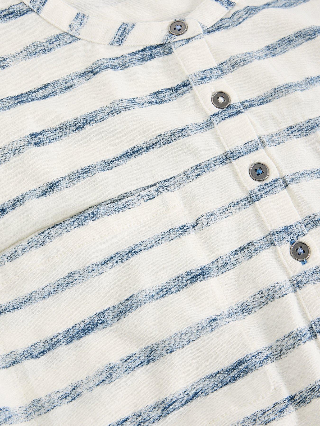  image of white-stuff-beth-stripe-34-sleeve-shirt-navy
