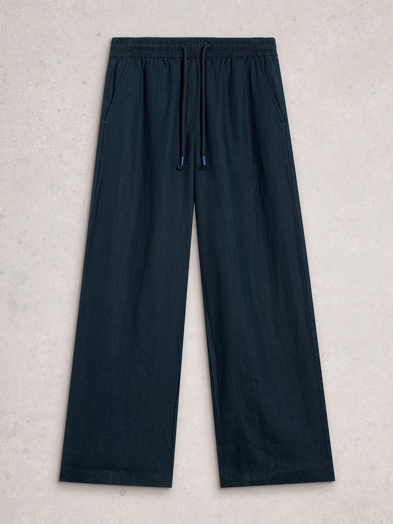 Image 5 of 6 of White Stuff Ally Linen Wide Leg Trouser - Navy