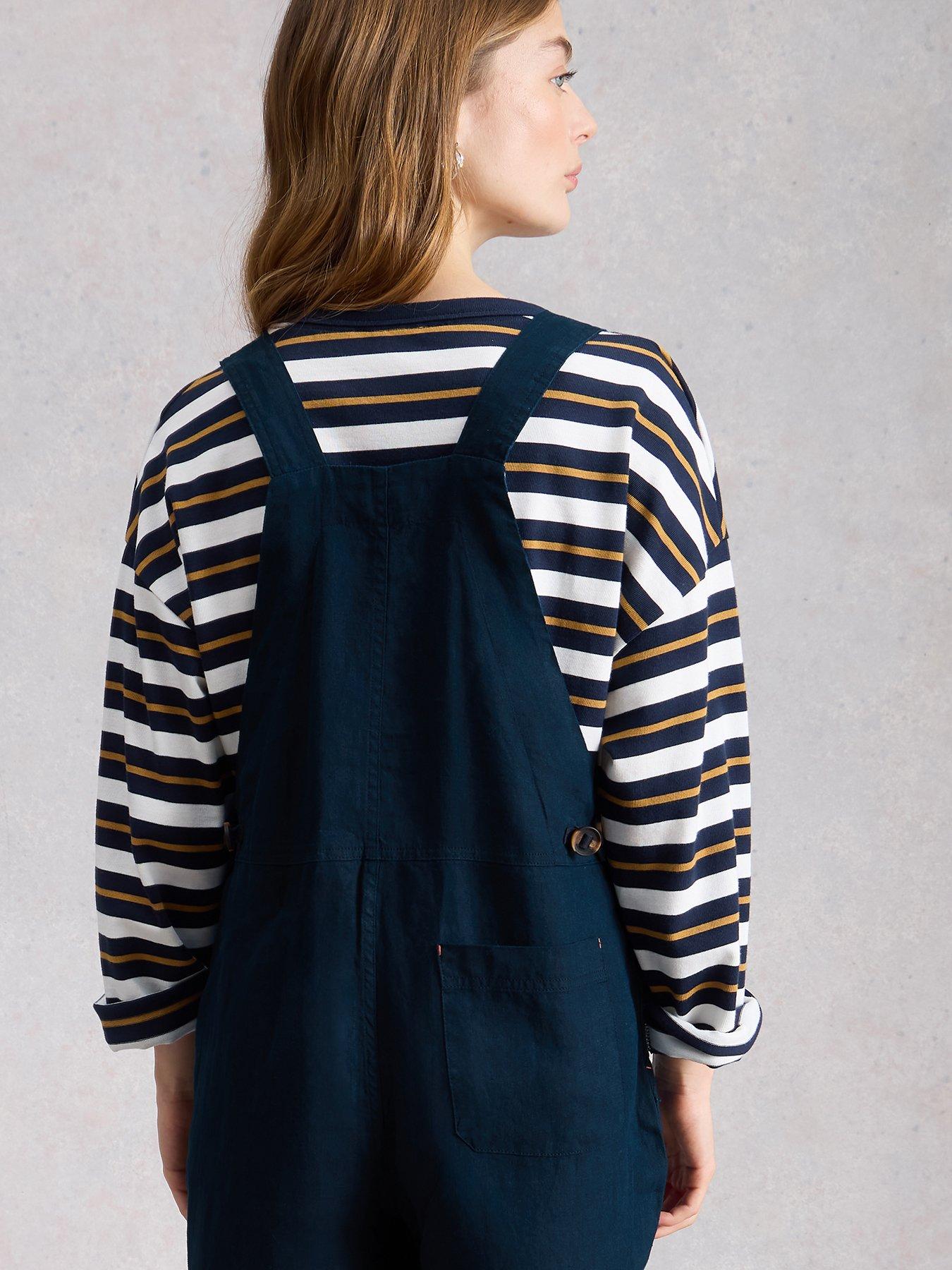 Image 2 of 6 of White Stuff Vivian Linen Dungaree - Navy