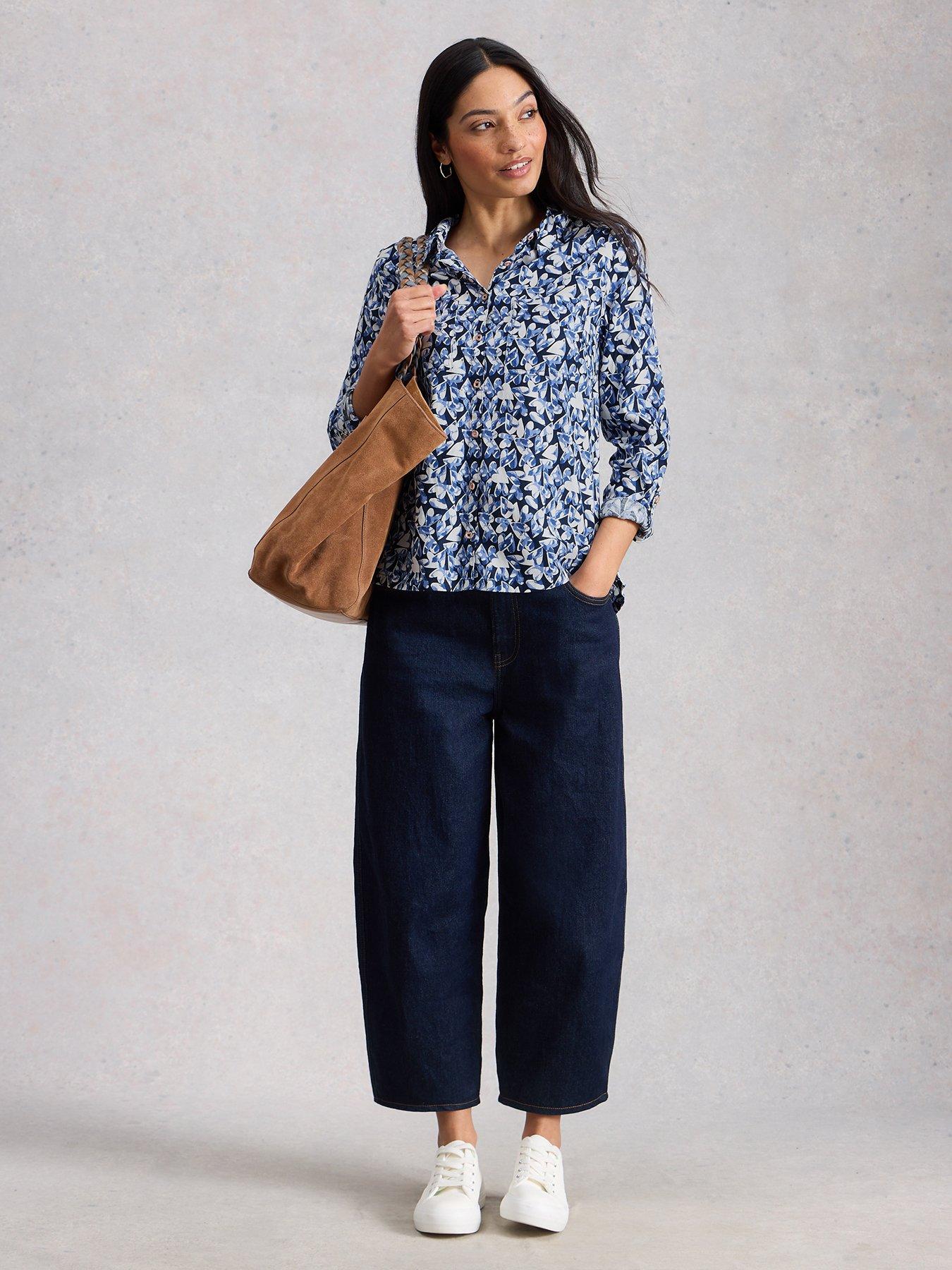 Image 3 of 6 of White Stuff Sophie Cotton Shirt - Navy