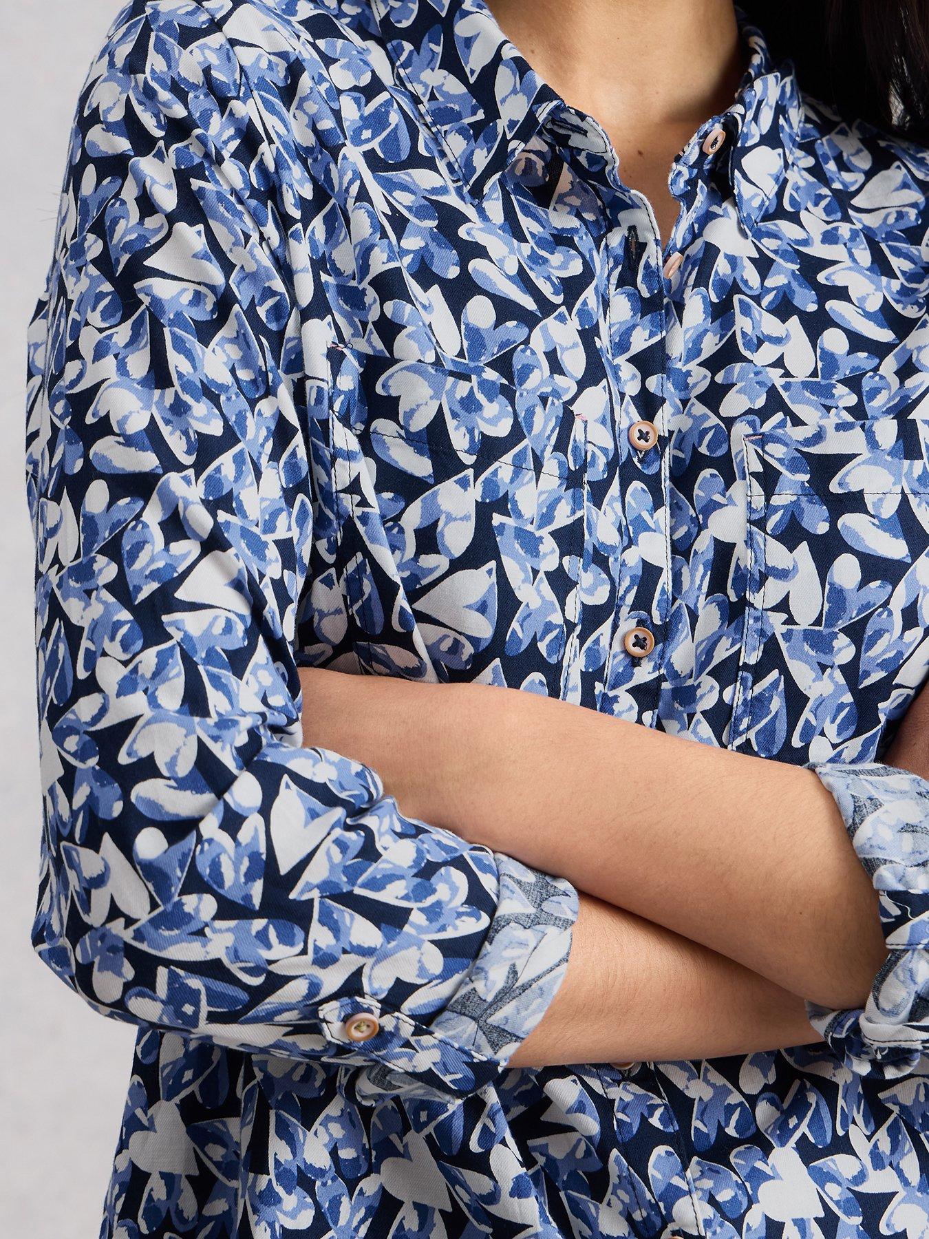 Image 4 of 6 of White Stuff Sophie Cotton Shirt - Navy