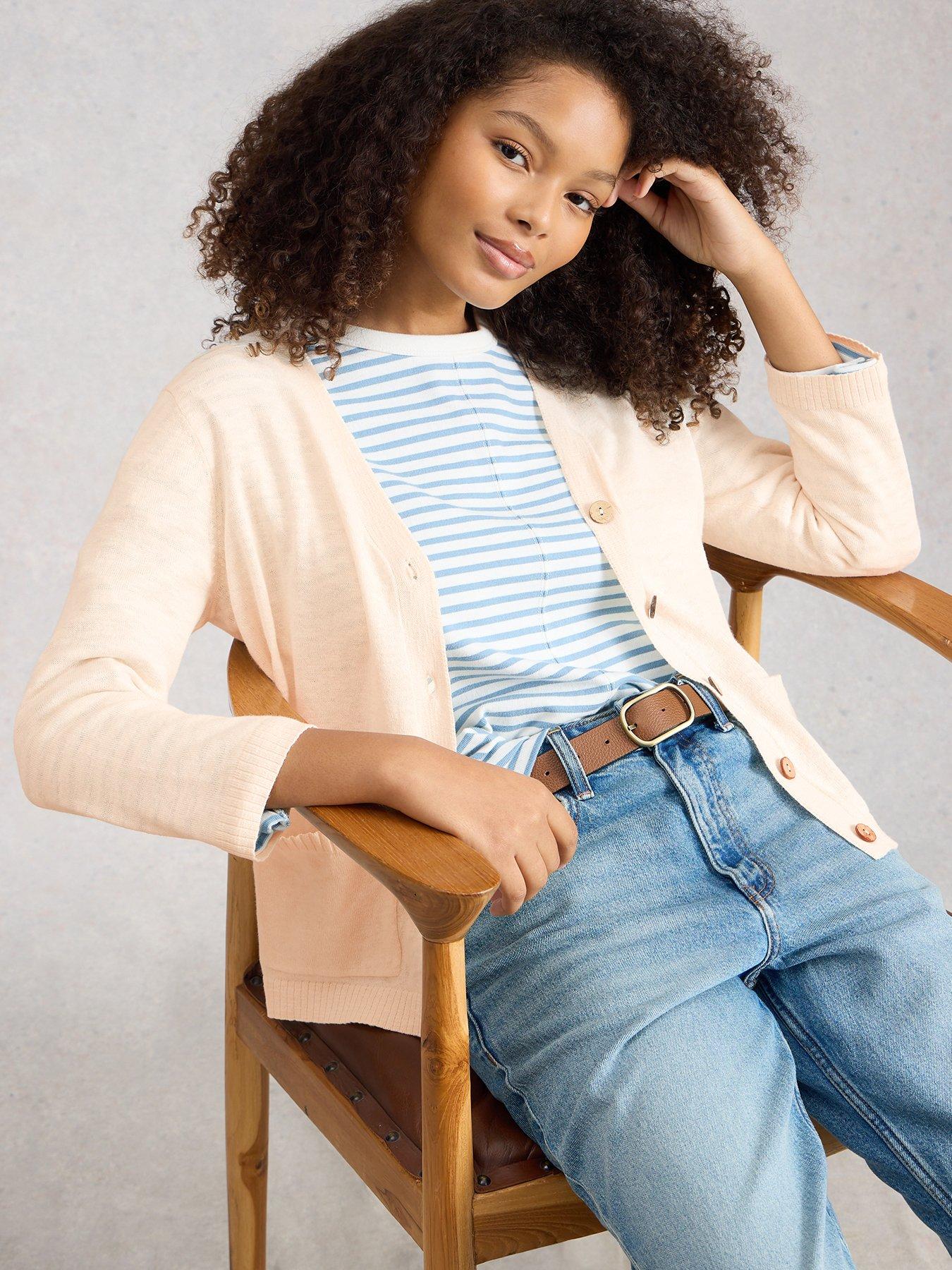  image of white-stuff-nova-linen-blend-cardigan-white
