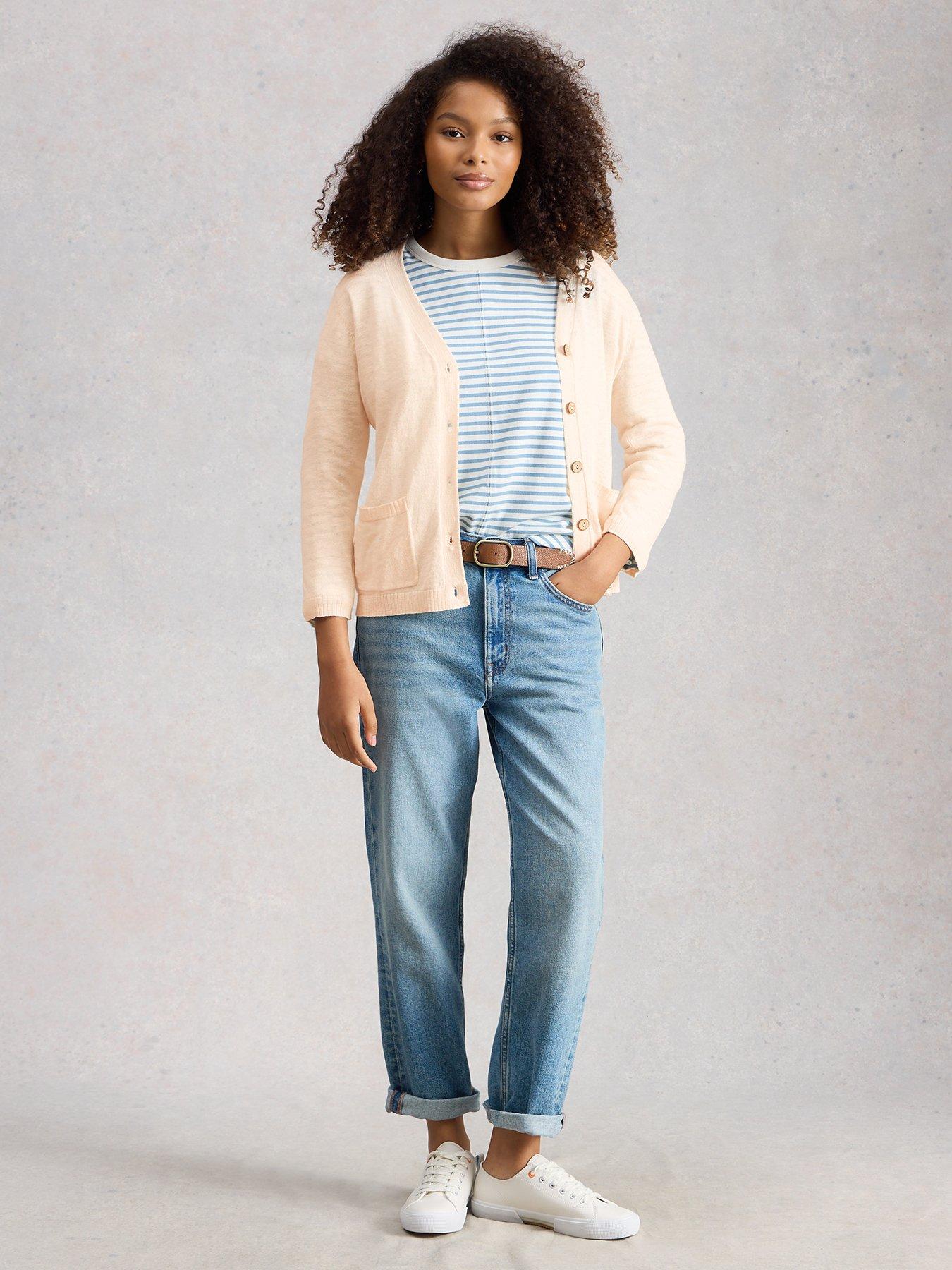  image of white-stuff-nova-linen-blend-cardigan-white