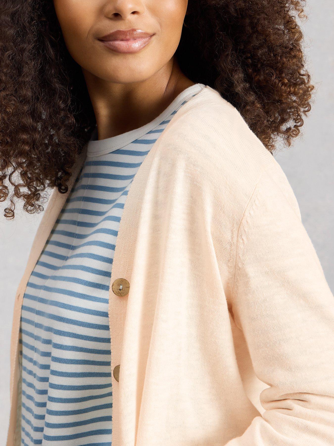  image of white-stuff-nova-linen-blend-cardigan-white