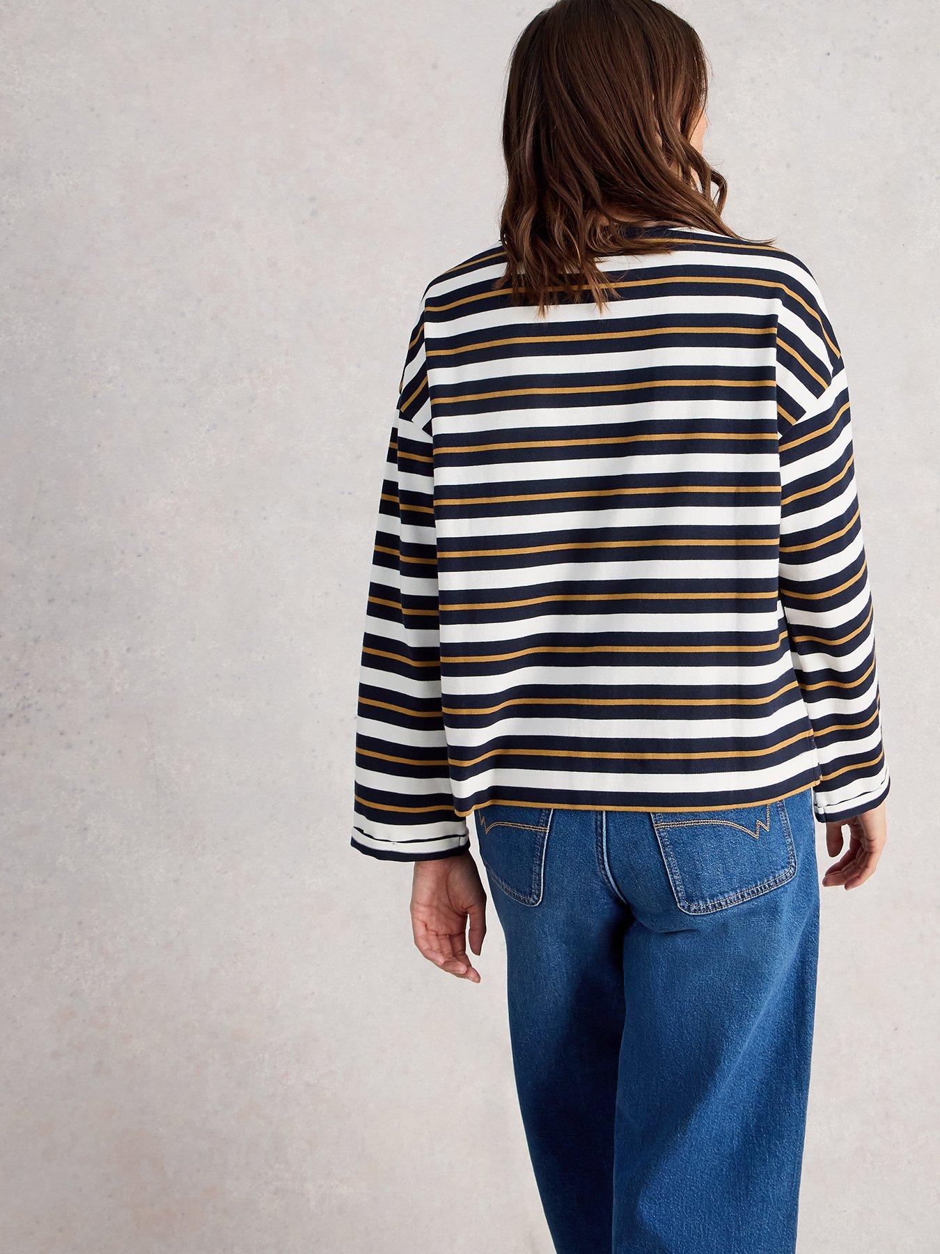  image of white-stuff-kim-long-sleeve-top-navy