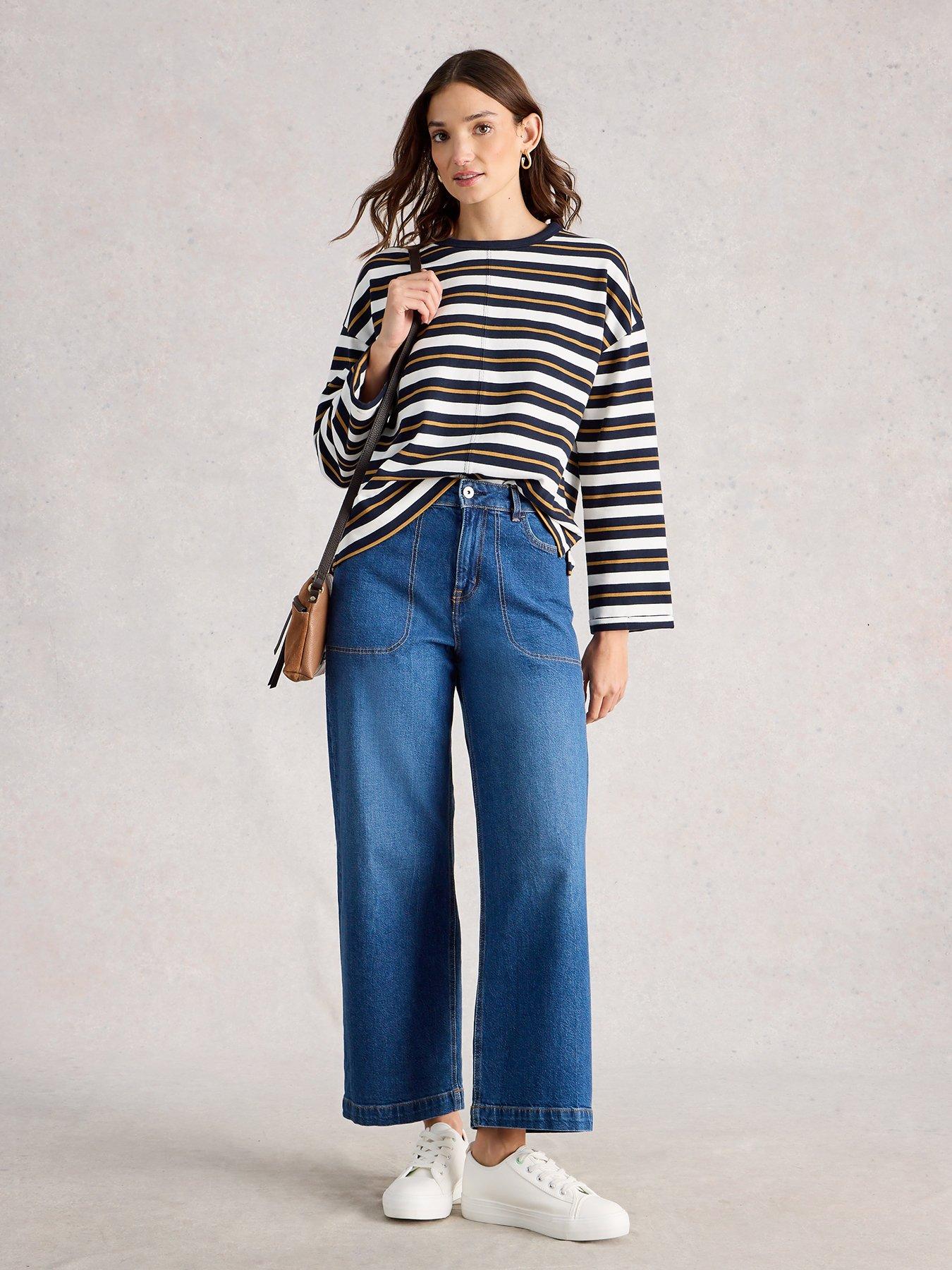  image of white-stuff-kim-long-sleeve-top-navy