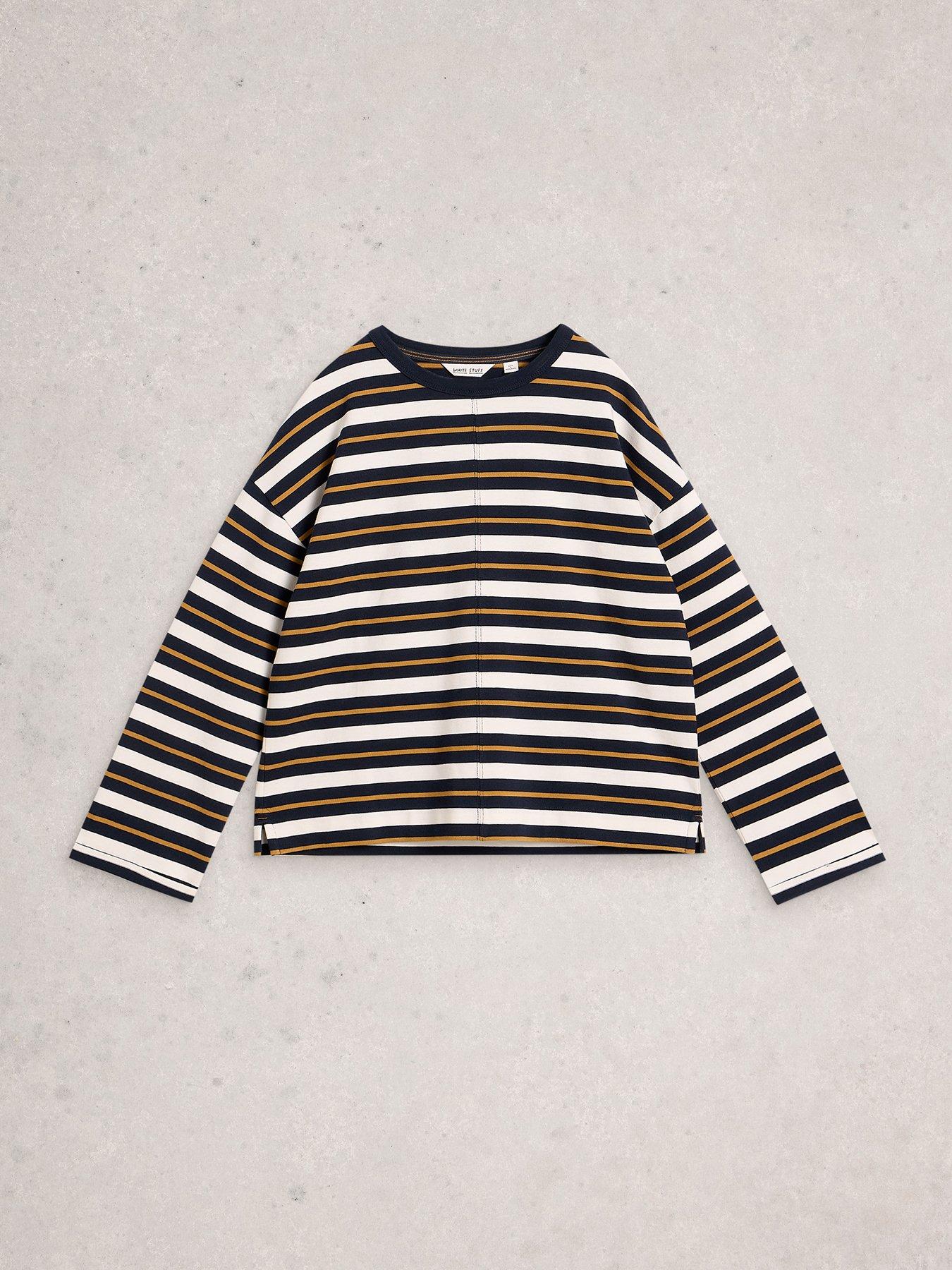  image of white-stuff-kim-long-sleeve-top-navy