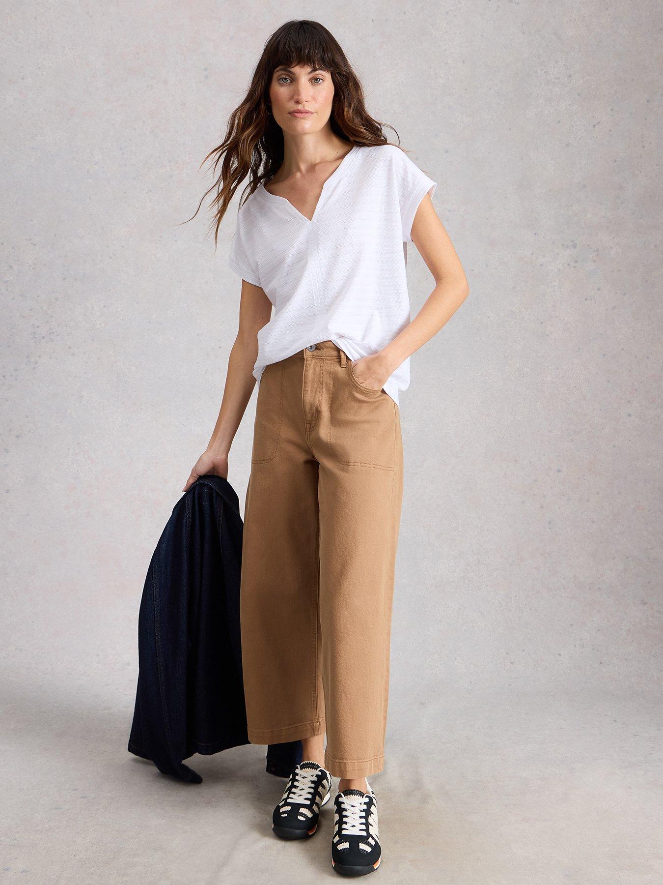  image of white-stuff-nelly-notch-texture-t-shirt-white