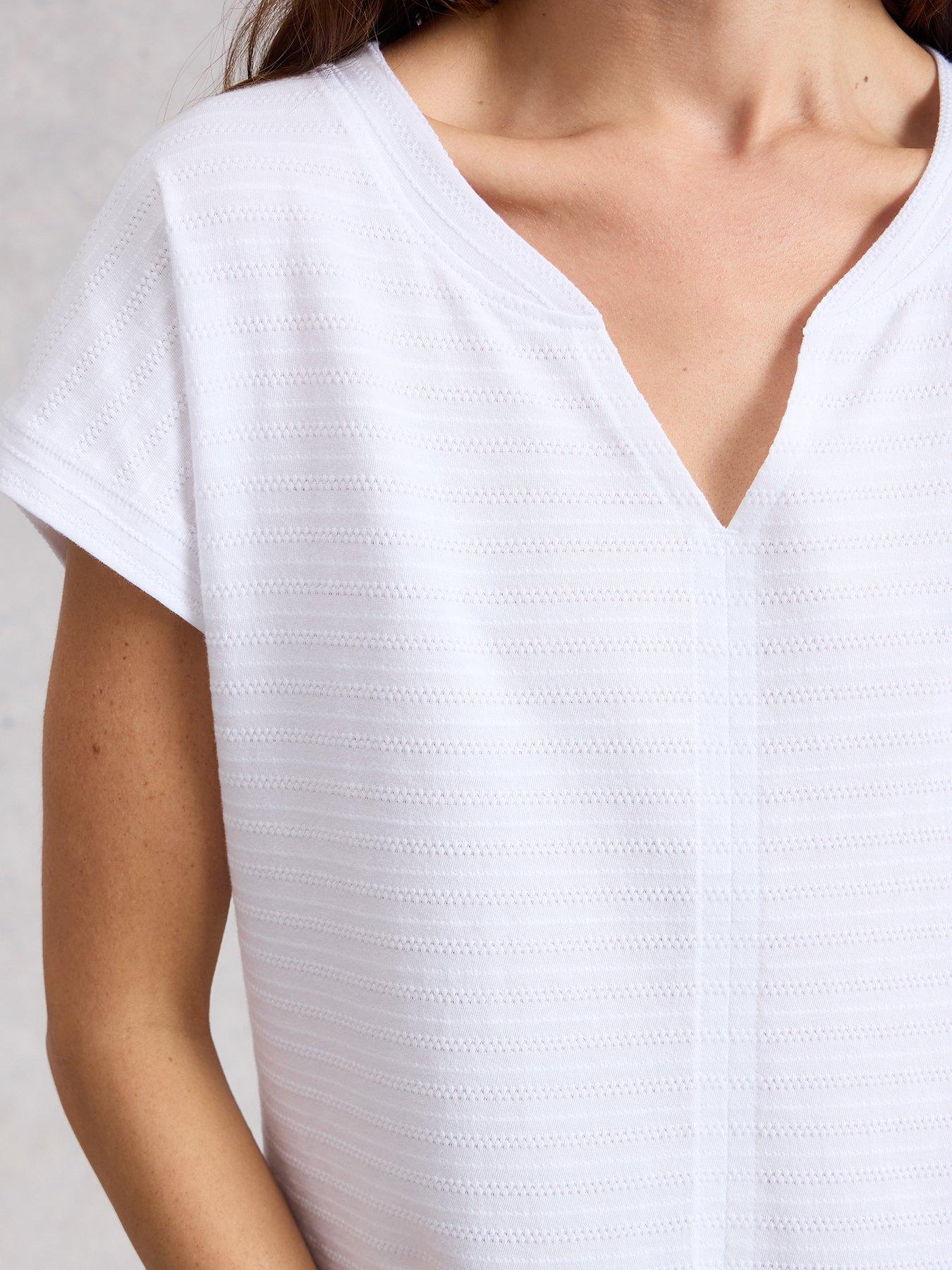  image of white-stuff-nelly-notch-texture-t-shirt-white