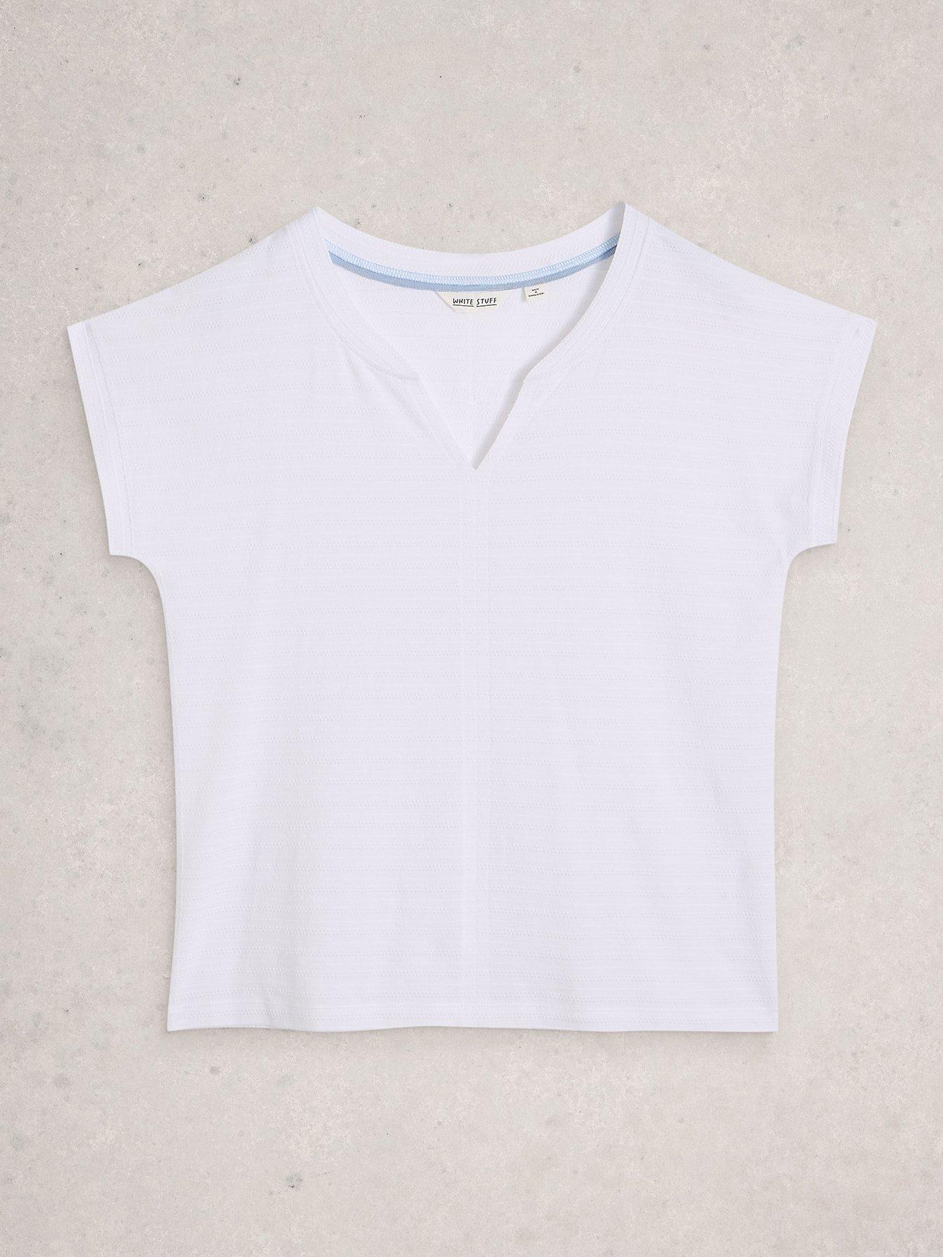  image of white-stuff-nelly-notch-texture-t-shirt-white