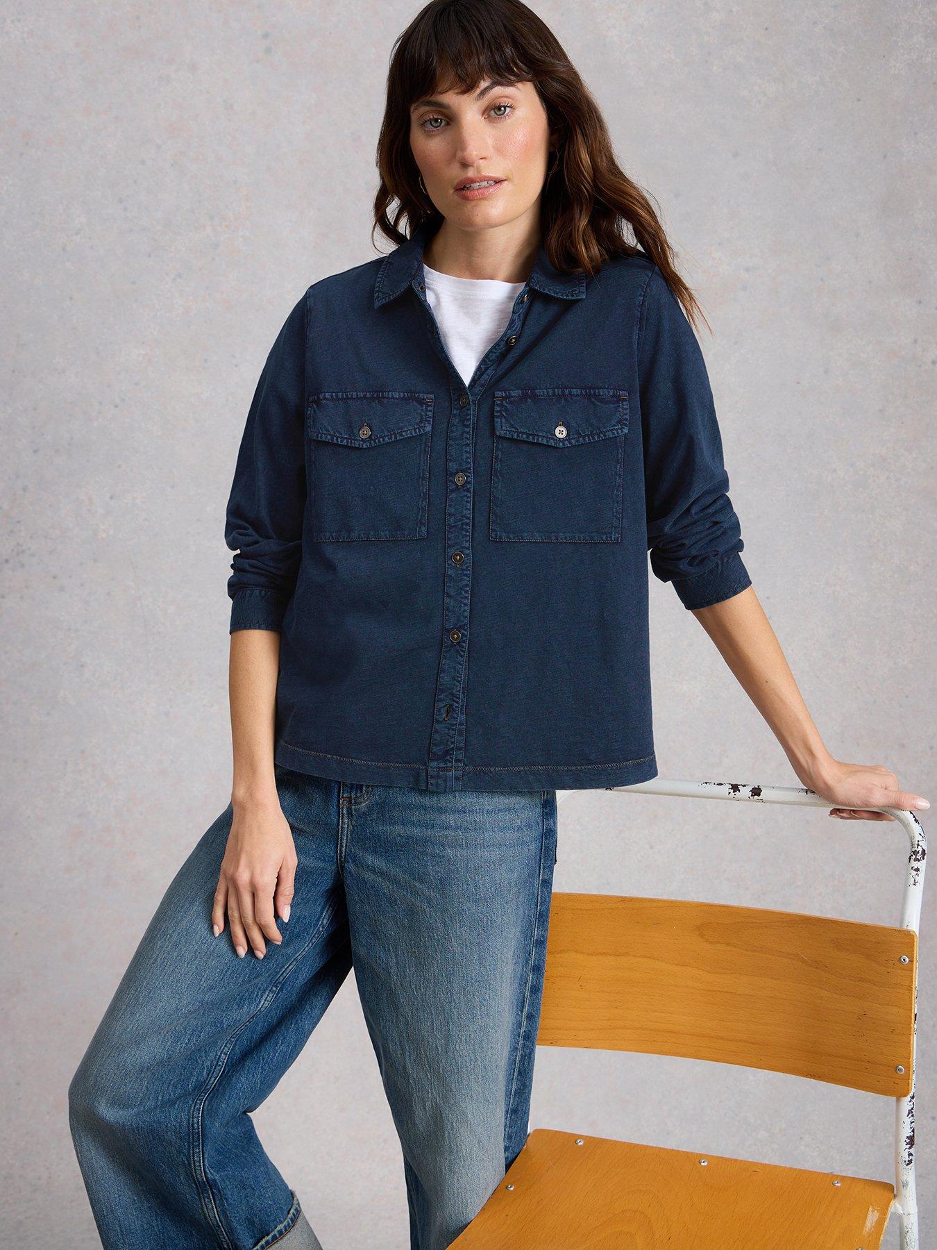 White Stuff Una Pocket Utility Shirt - Blue