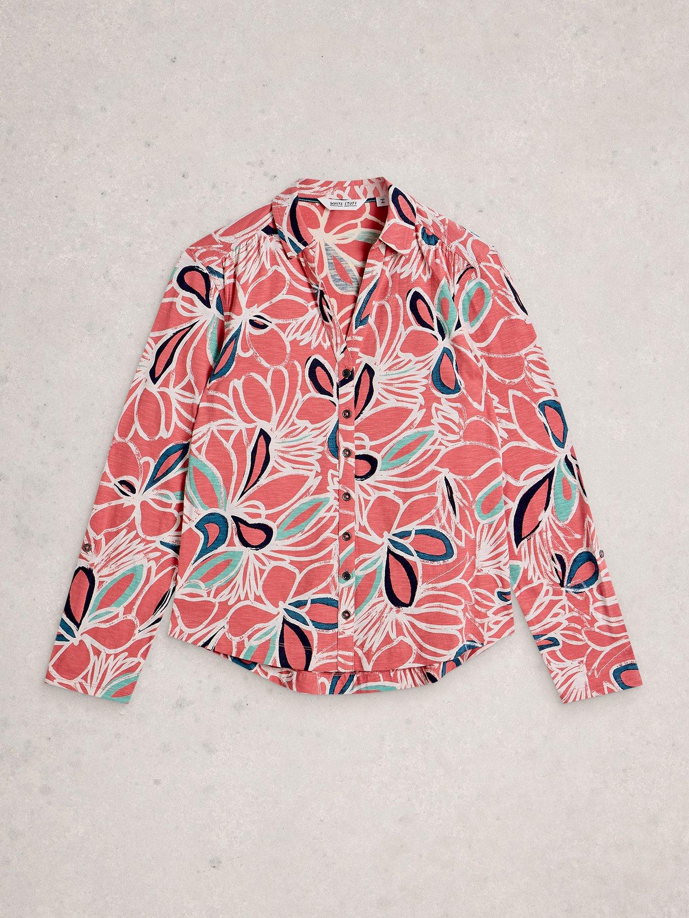 Image 5 of 6 of White Stuff Annie Jersey Shirt - Pink