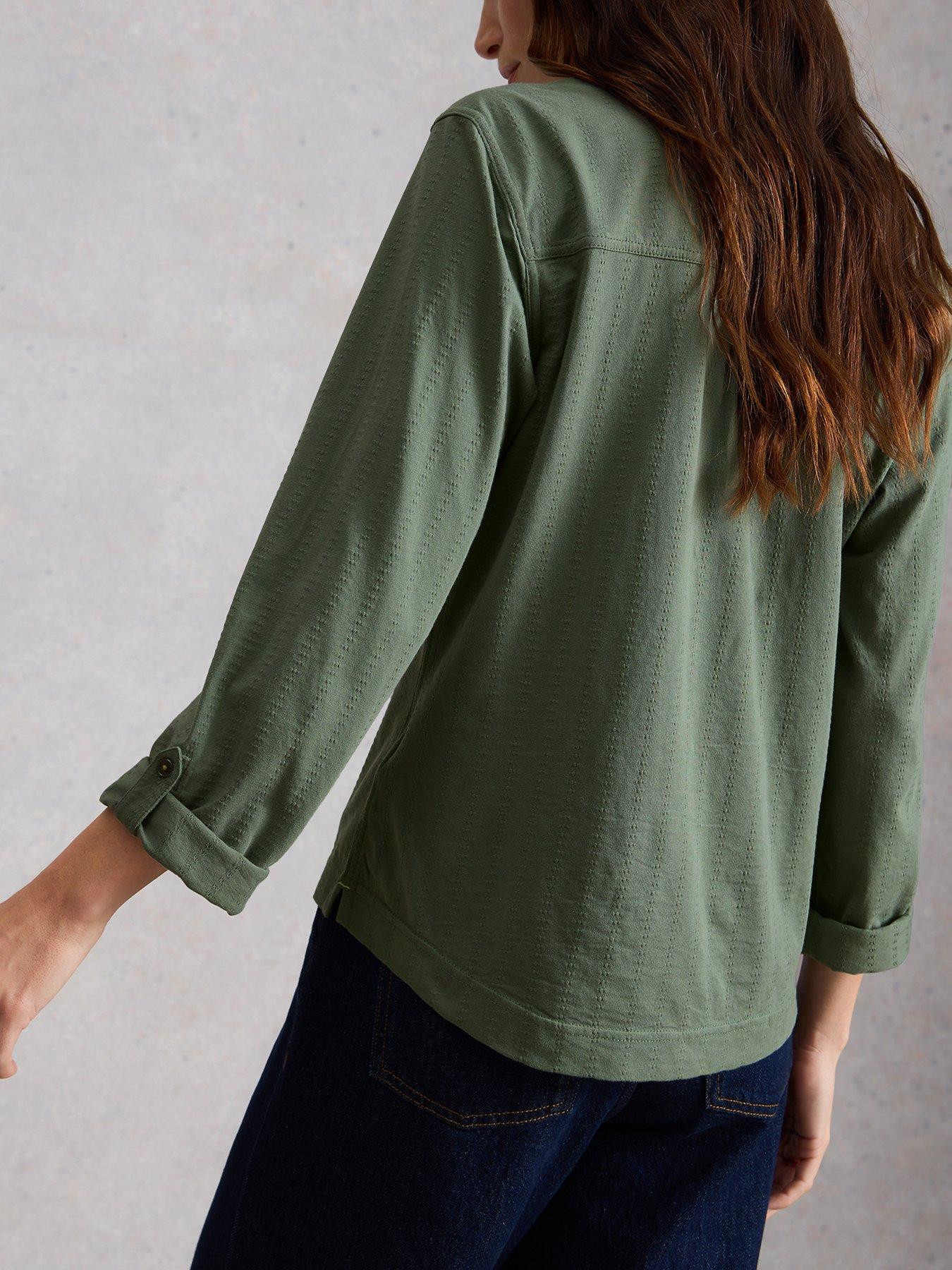  image of white-stuff-allie-jersey-texture-shirt-green