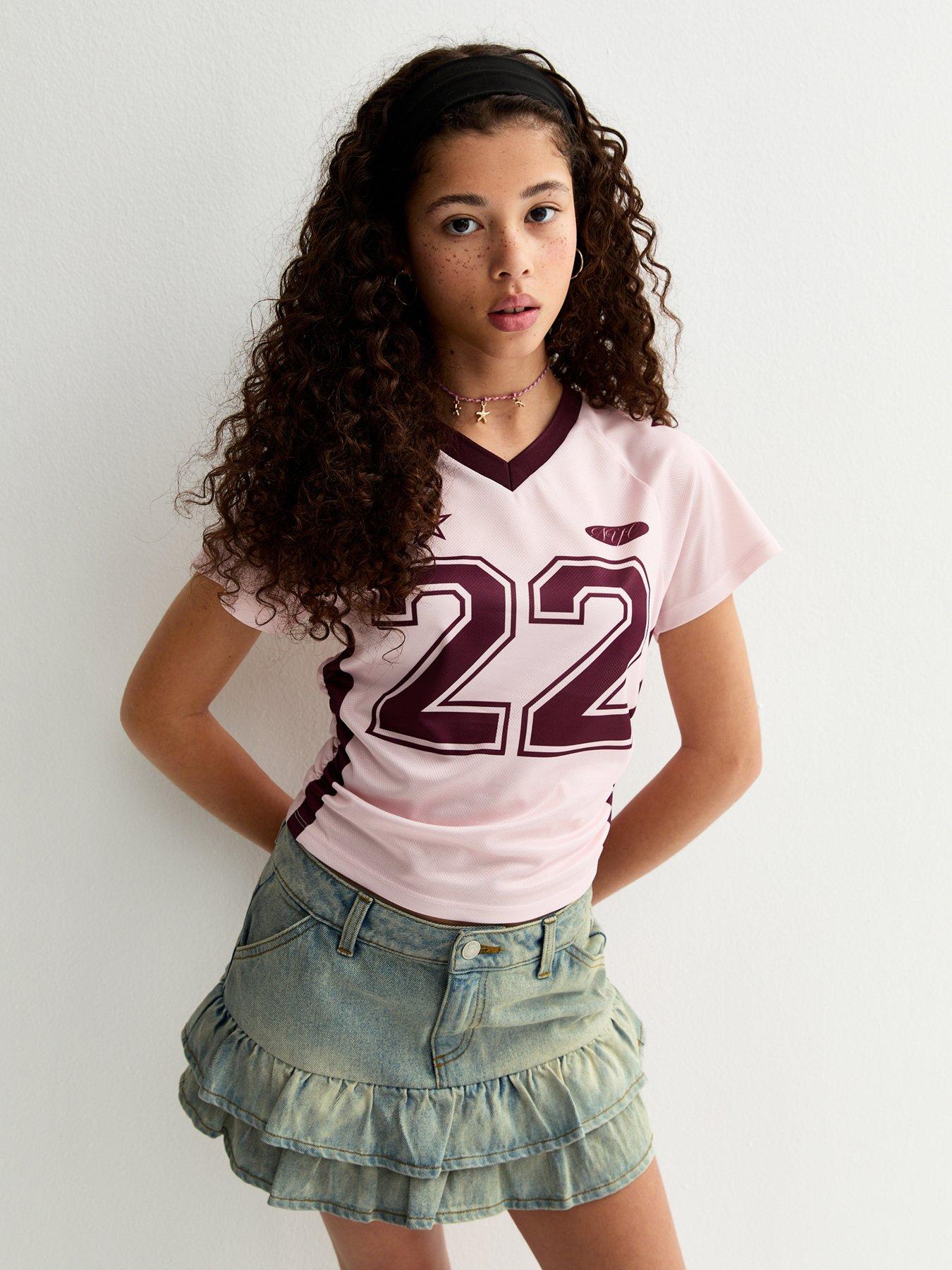 New Look 915 Girls Bleach Effect Denim Rara Skort - Blue