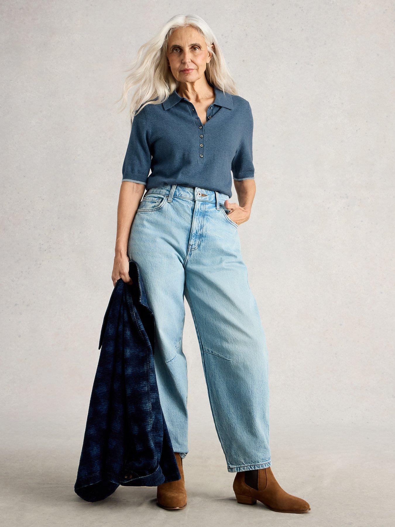  image of white-stuff-poppy-polo-top-blue
