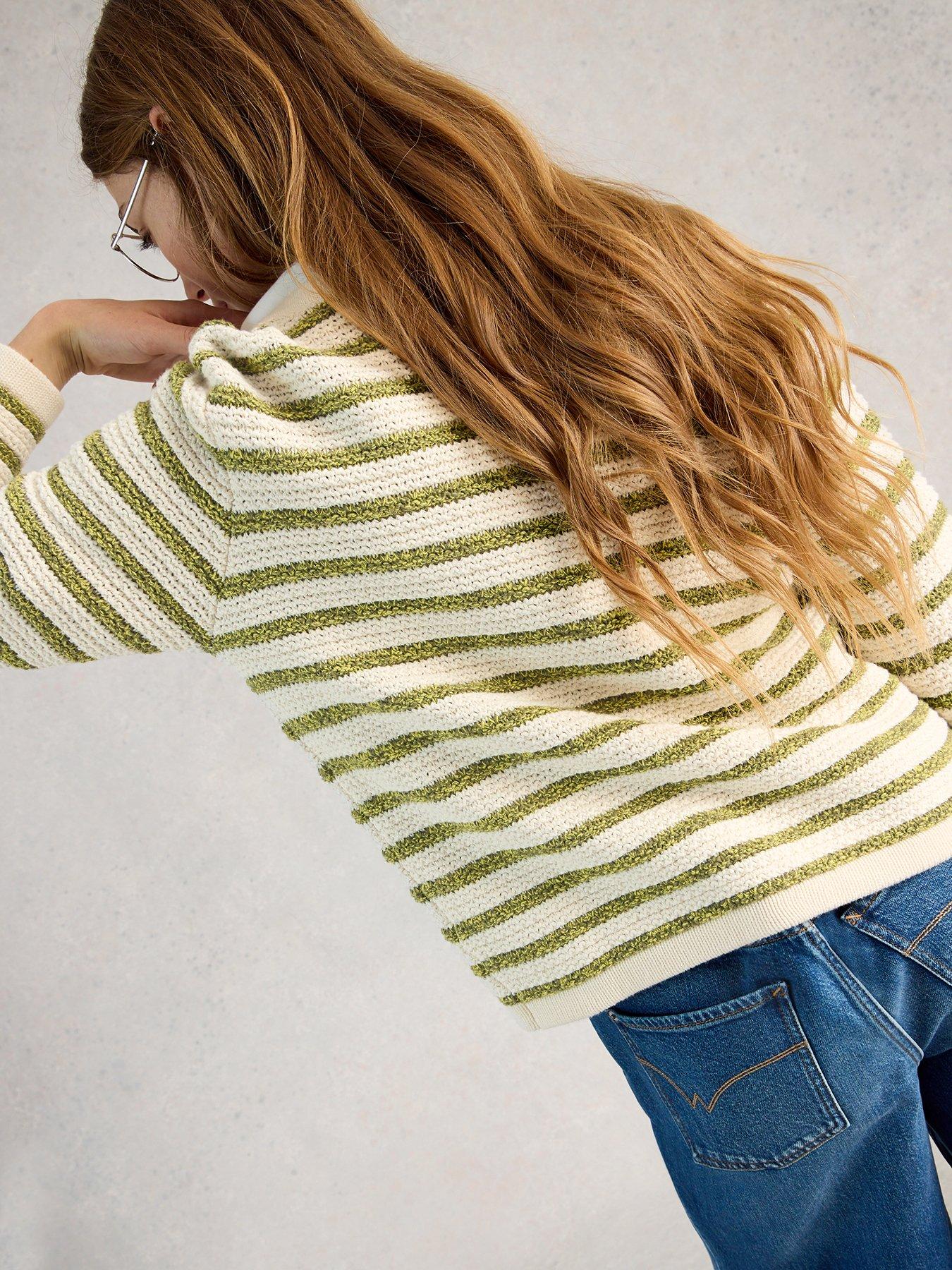  image of white-stuff-belle-stripe-cardigan-white