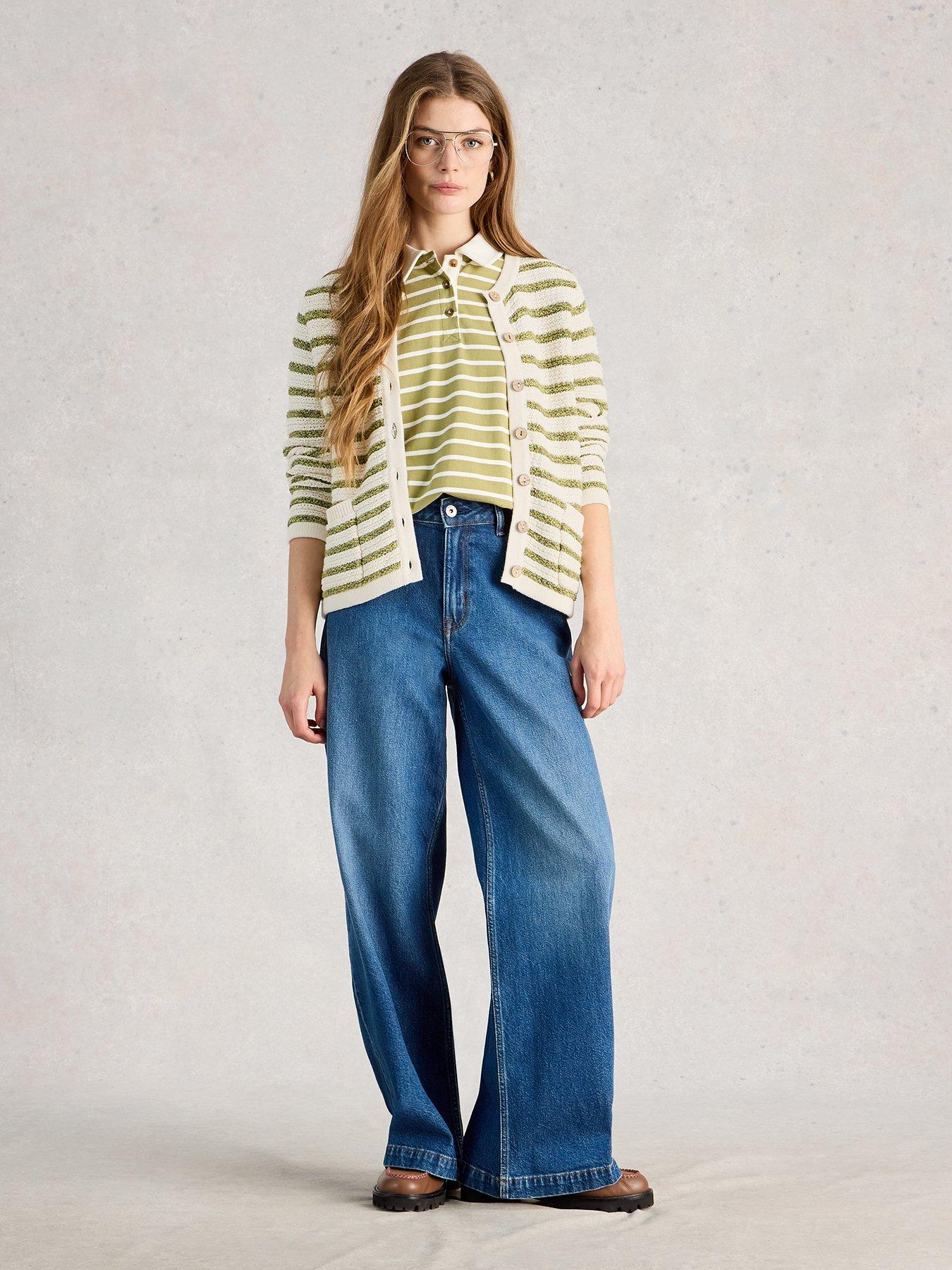 image of white-stuff-belle-stripe-cardigan-white