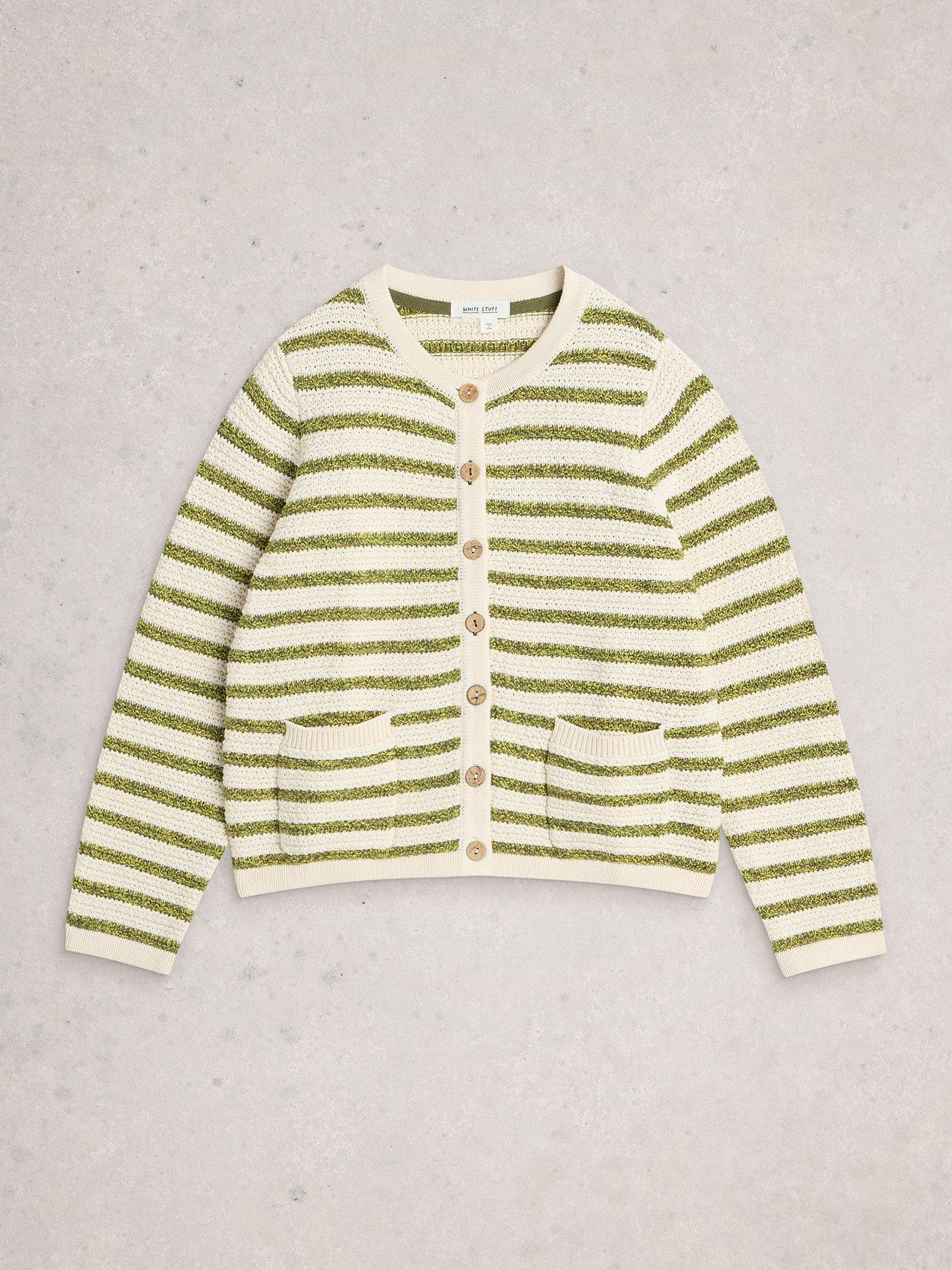  image of white-stuff-belle-stripe-cardigan-white