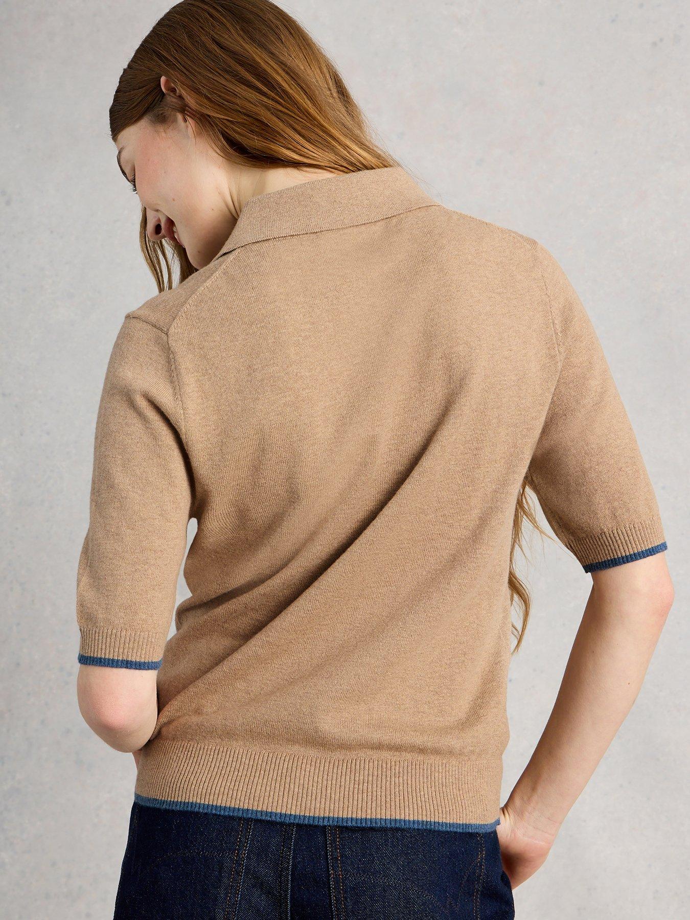  image of white-stuff-poppy-polo-t-shirt-beige