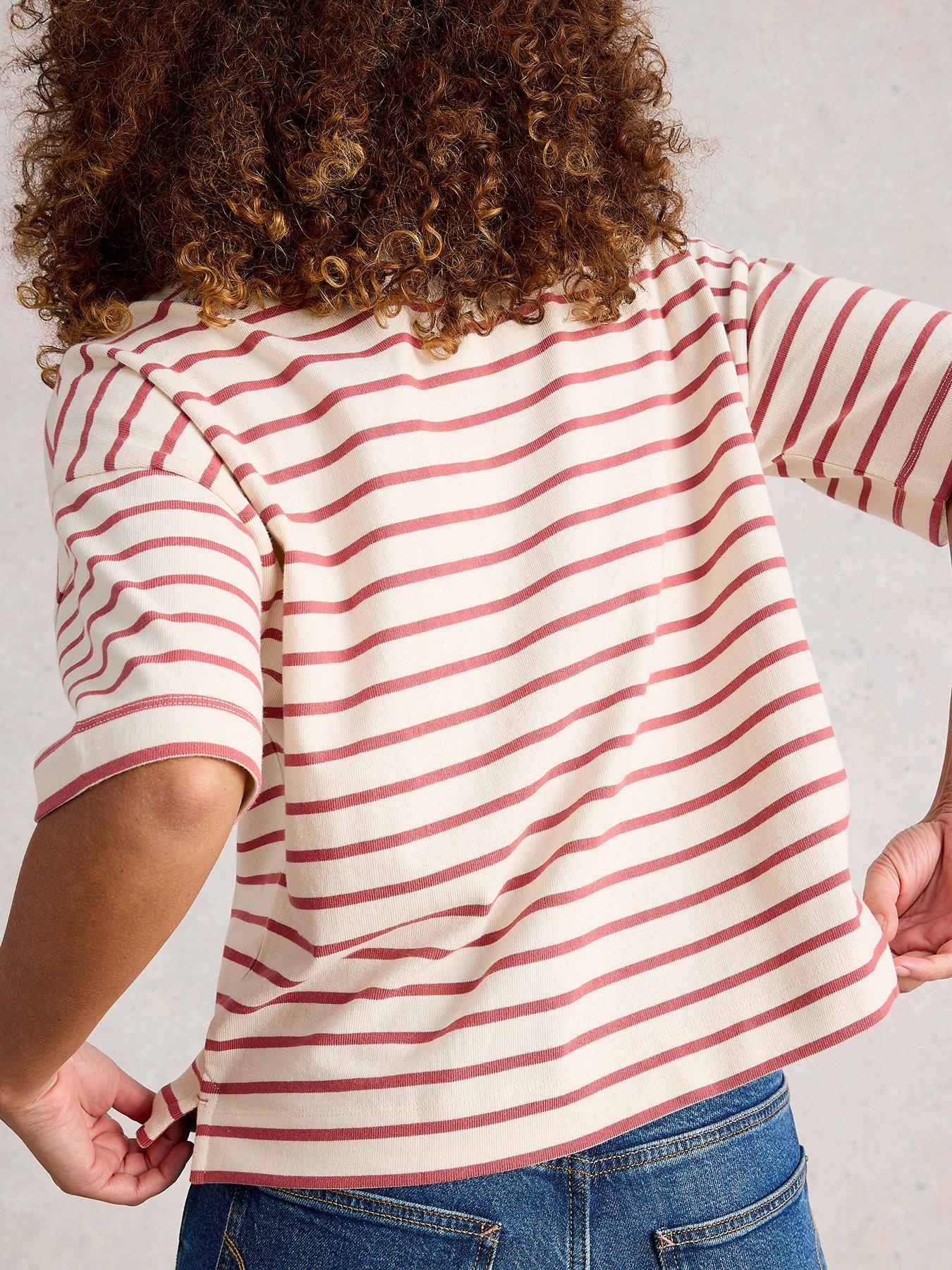  image of white-stuff-kat-stripe-t-shirt-white