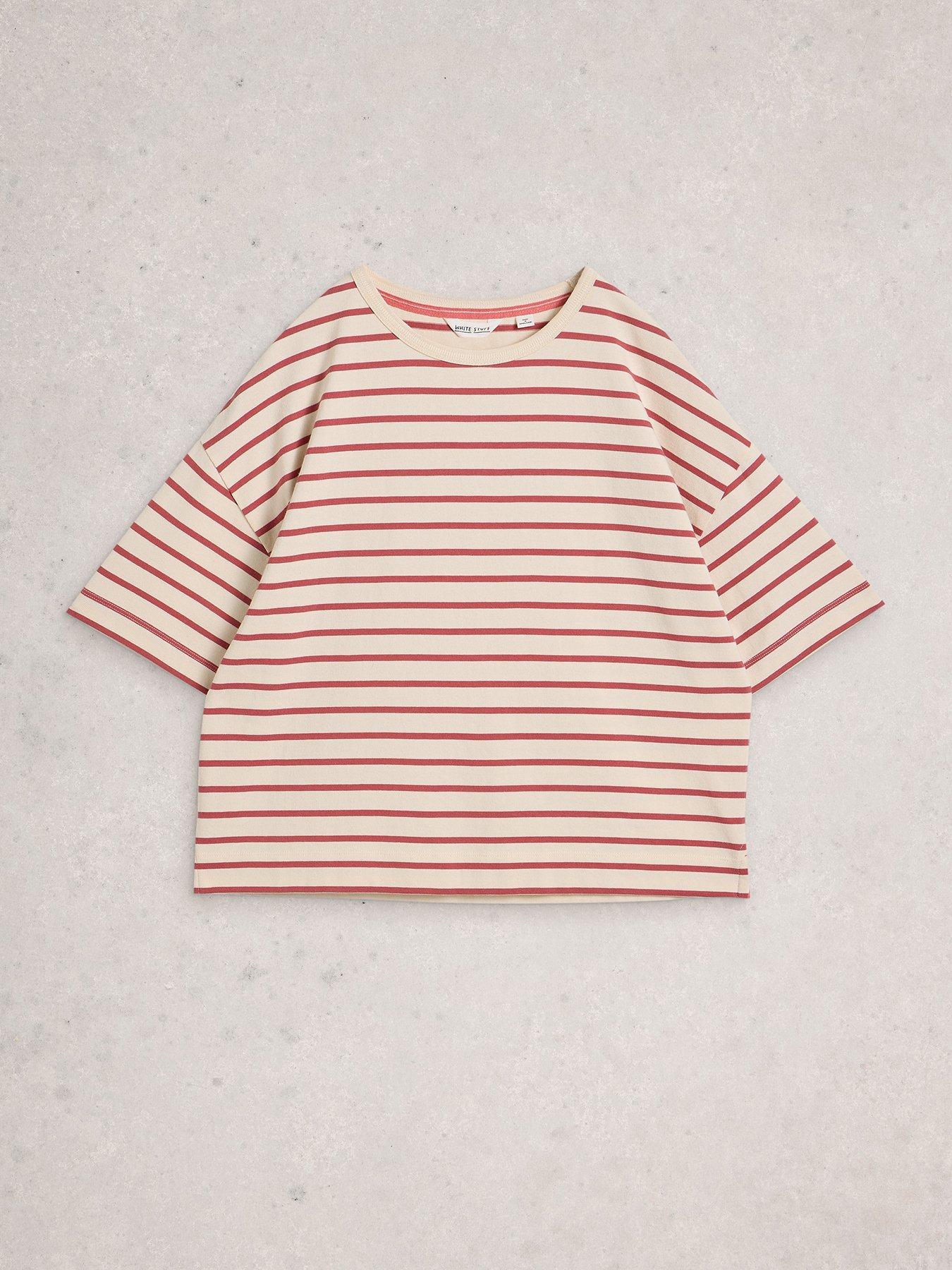  image of white-stuff-kat-stripe-t-shirt-white