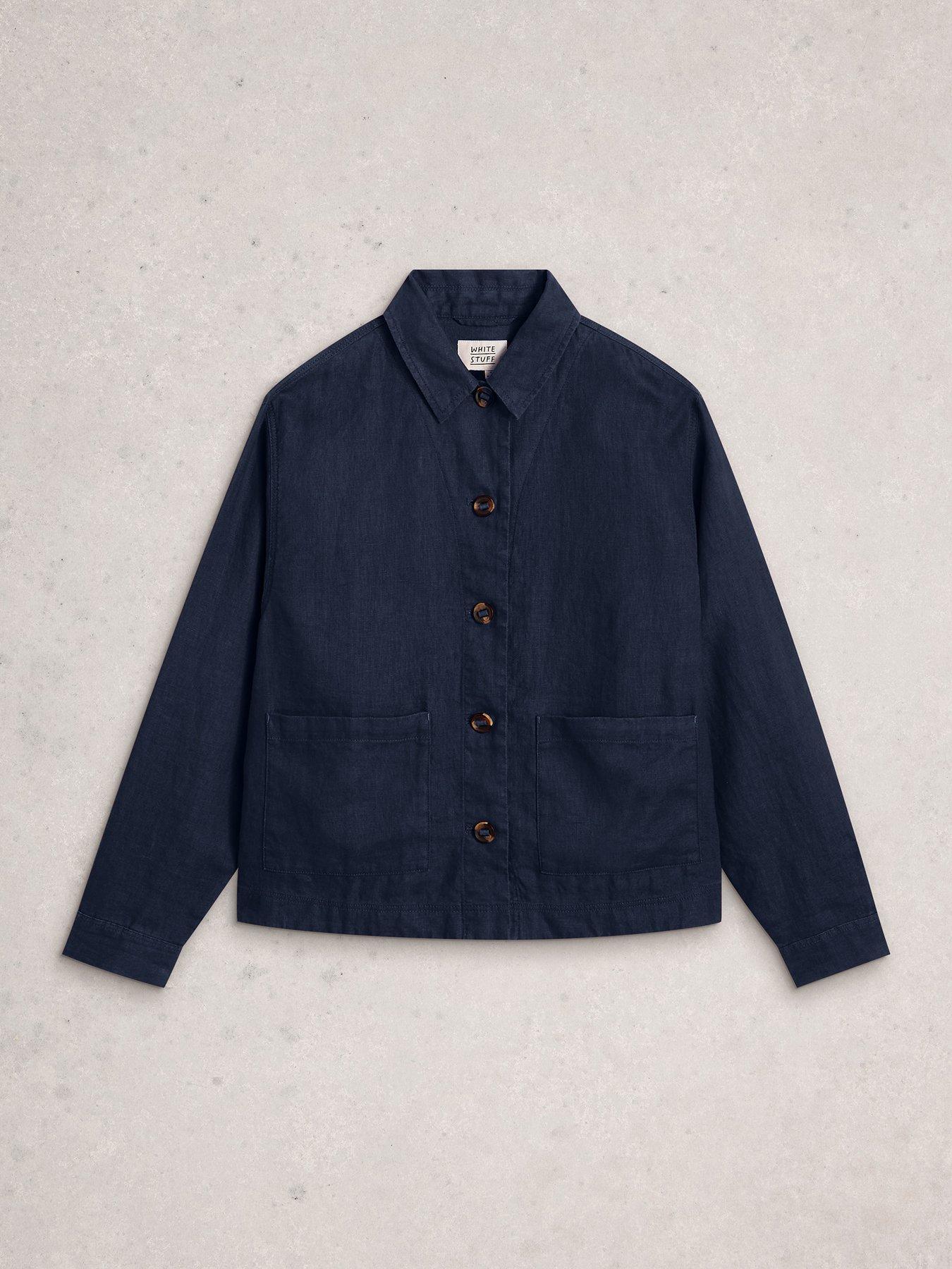 Image 5 of 6 of White Stuff Isabel Linen Jacket - Navy