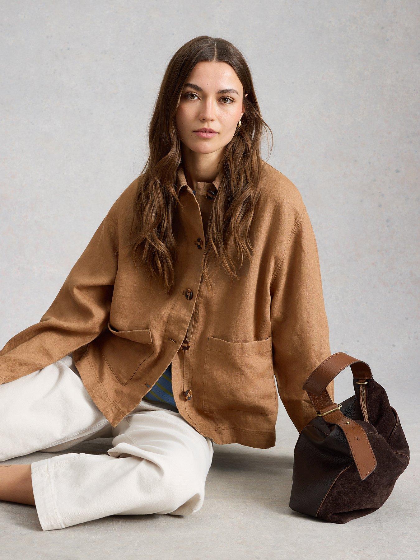Image 4 of 6 of White Stuff Isabel Linen Jacket - Beige
