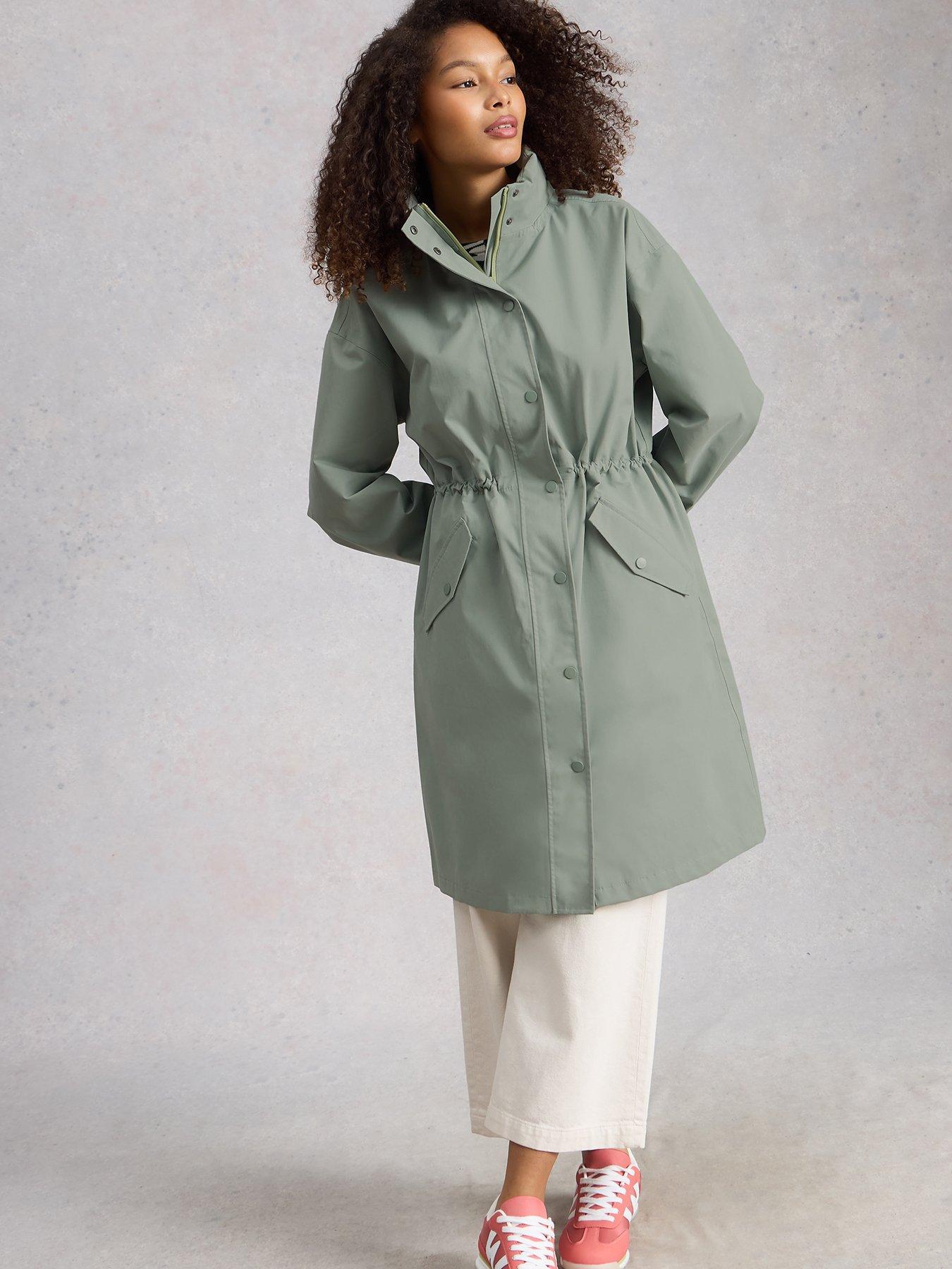front image of white-stuff-beth-waterproof-coat-green