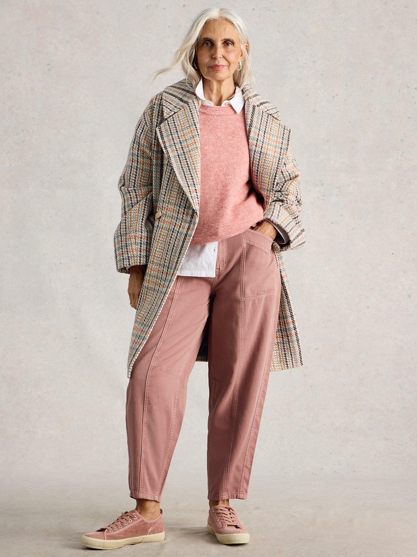 Image 1 of 6 of White Stuff Robyn Check Wool Blend Coat