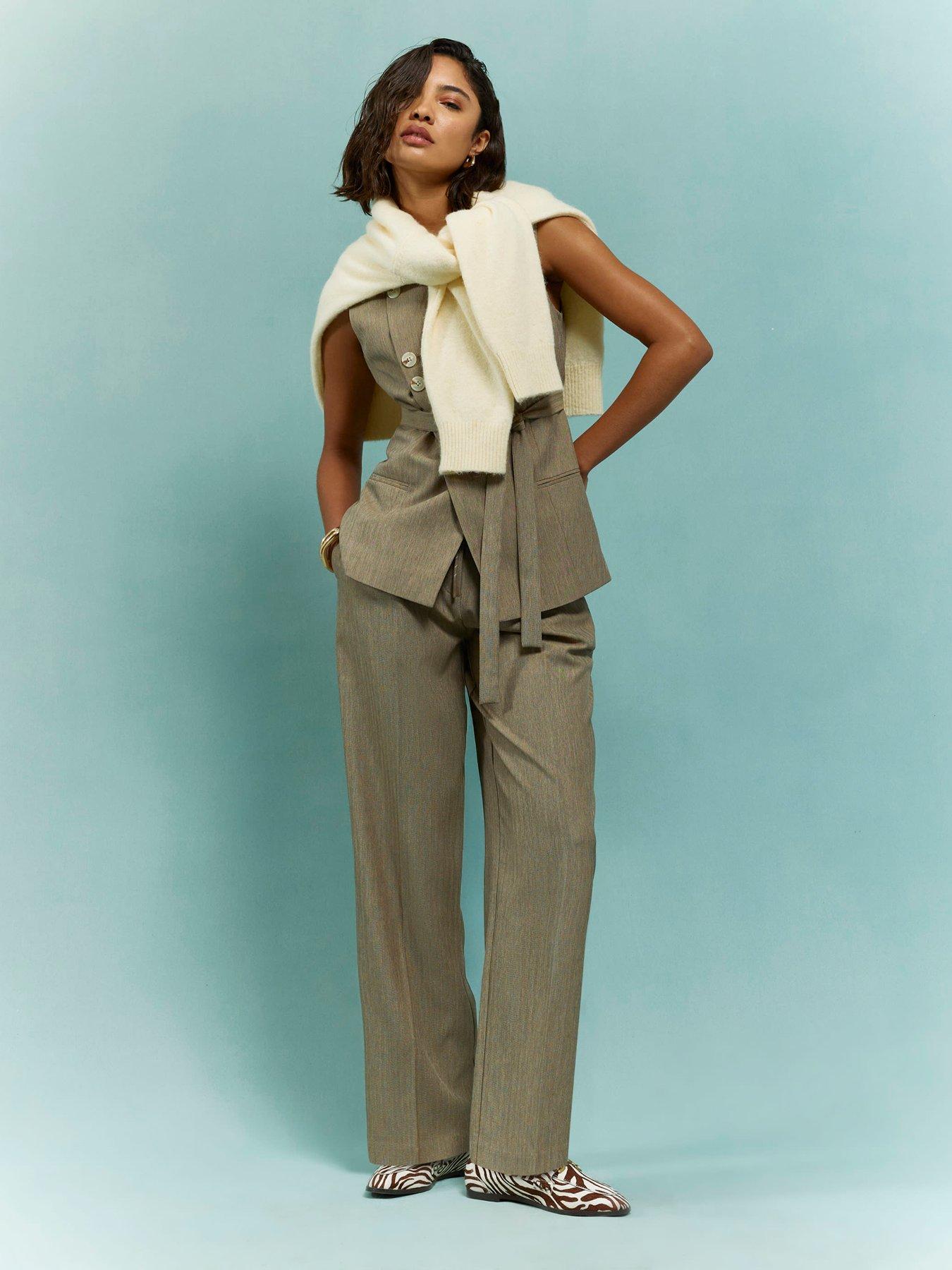 river-island-tie-detail-herringbone-trouser-beige