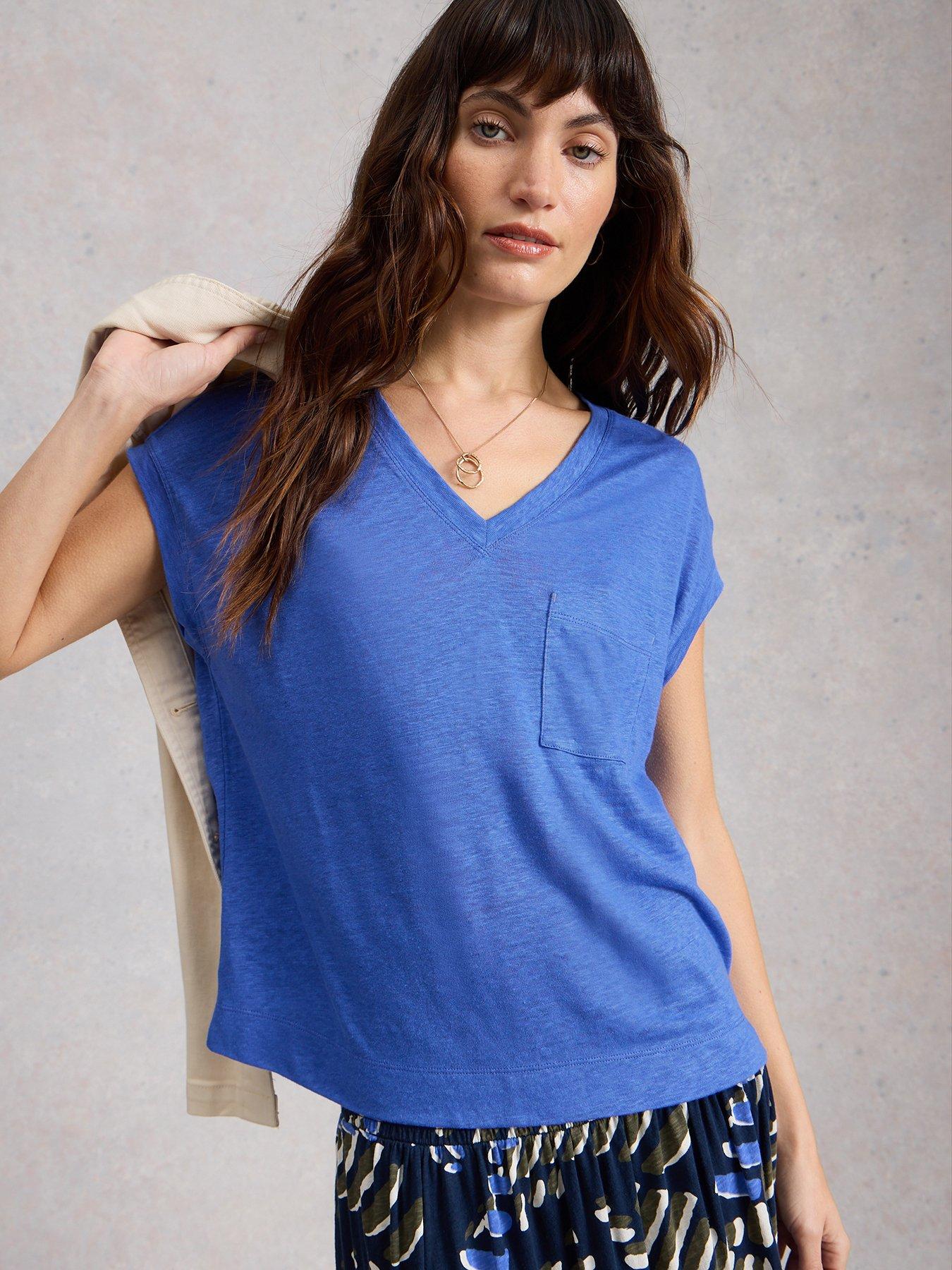 front image of white-stuff-iris-linen-tee