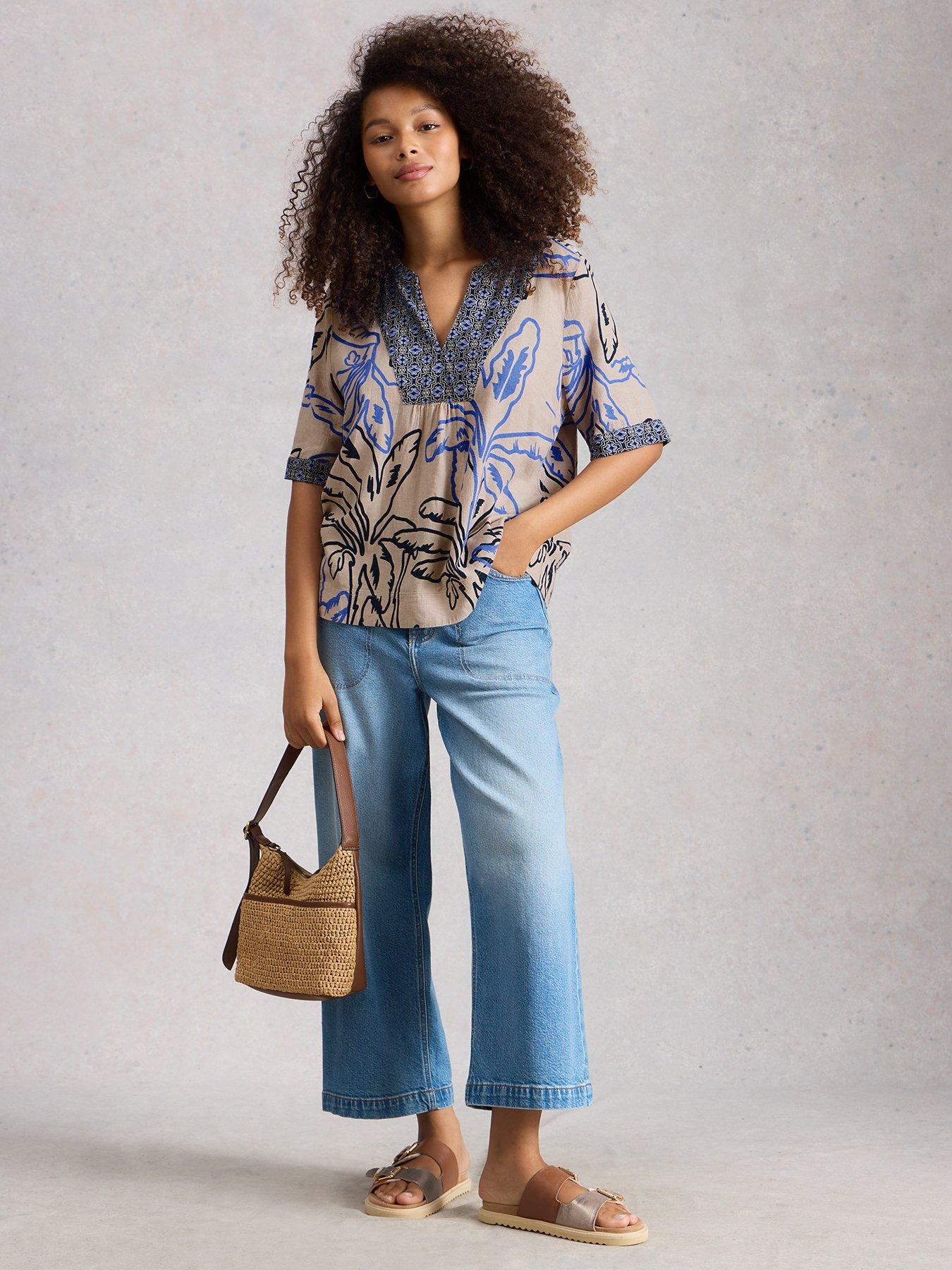  image of white-stuff-ash-linen-blend-top-beige