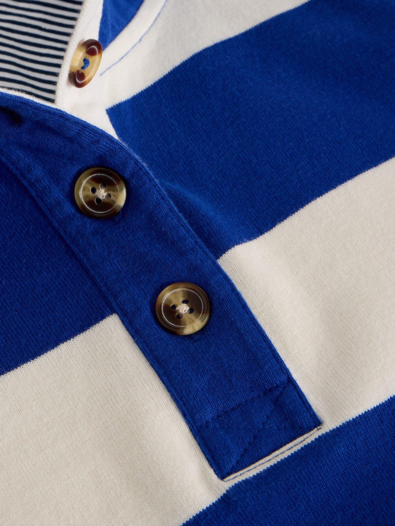 Image 6 of 6 of White Stuff Bobby Button Stripe Sweatshirt - Blue