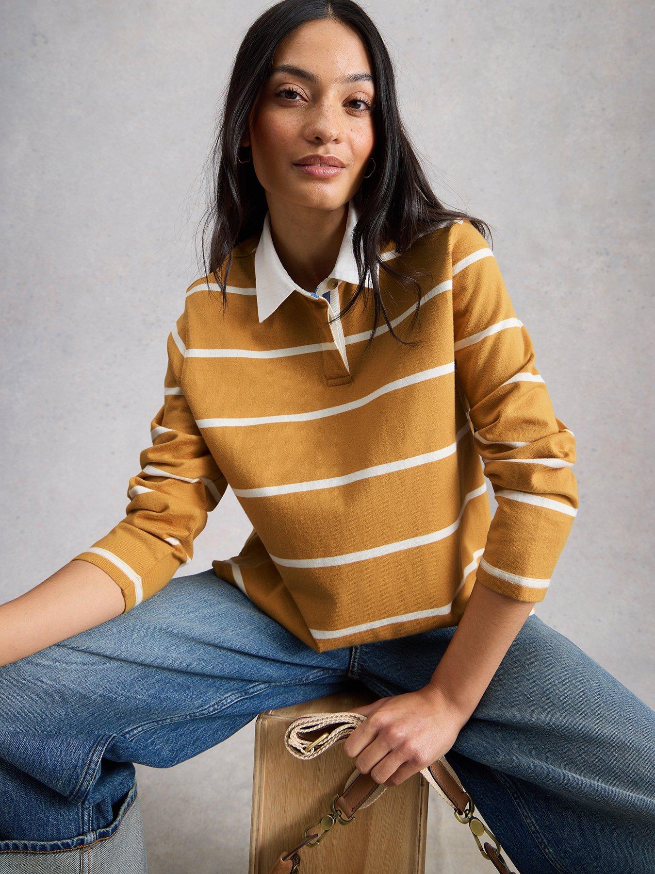 White Stuff Stella Stripe Rugby Top - Yellow