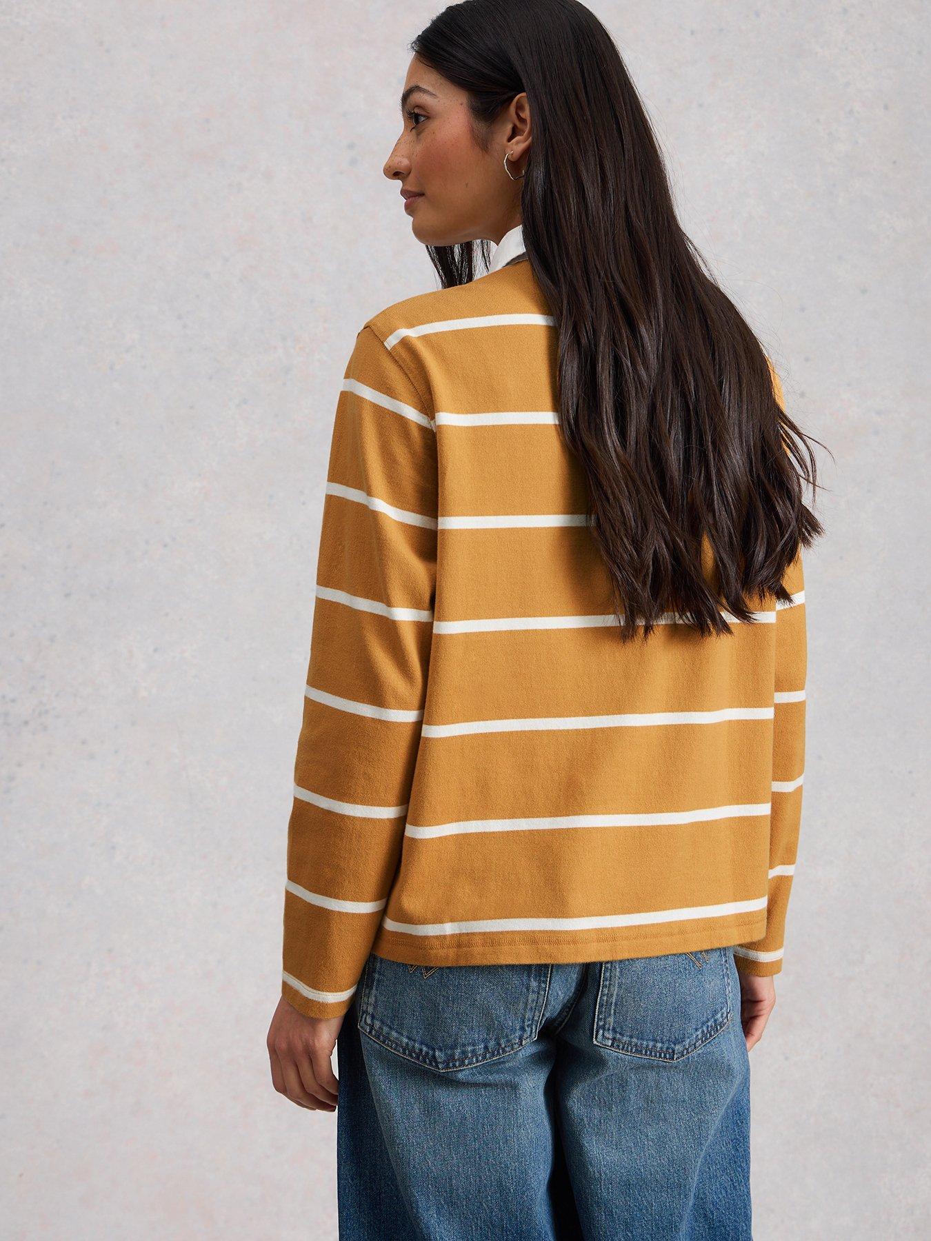  image of white-stuff-stella-stripe-rugby-top-yellow