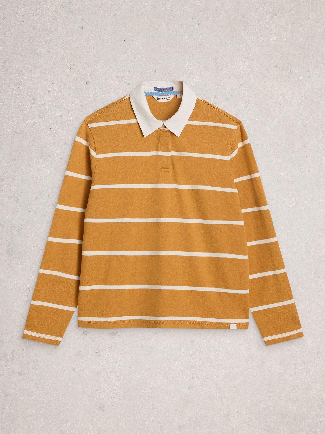  image of white-stuff-stella-stripe-rugby-top-yellow