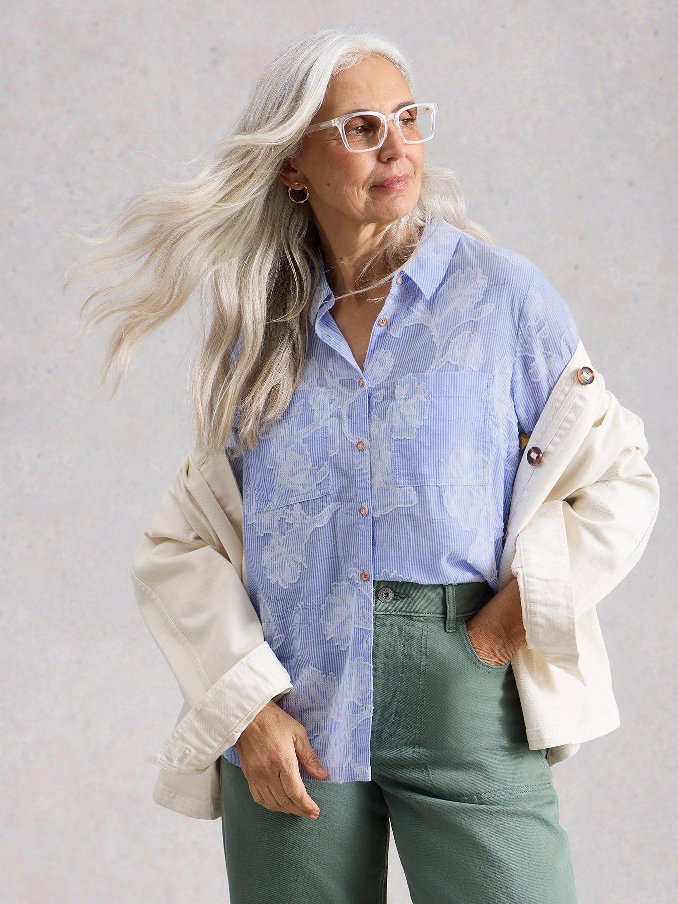White Stuff Sophie Jacquard Shirt - Blue
