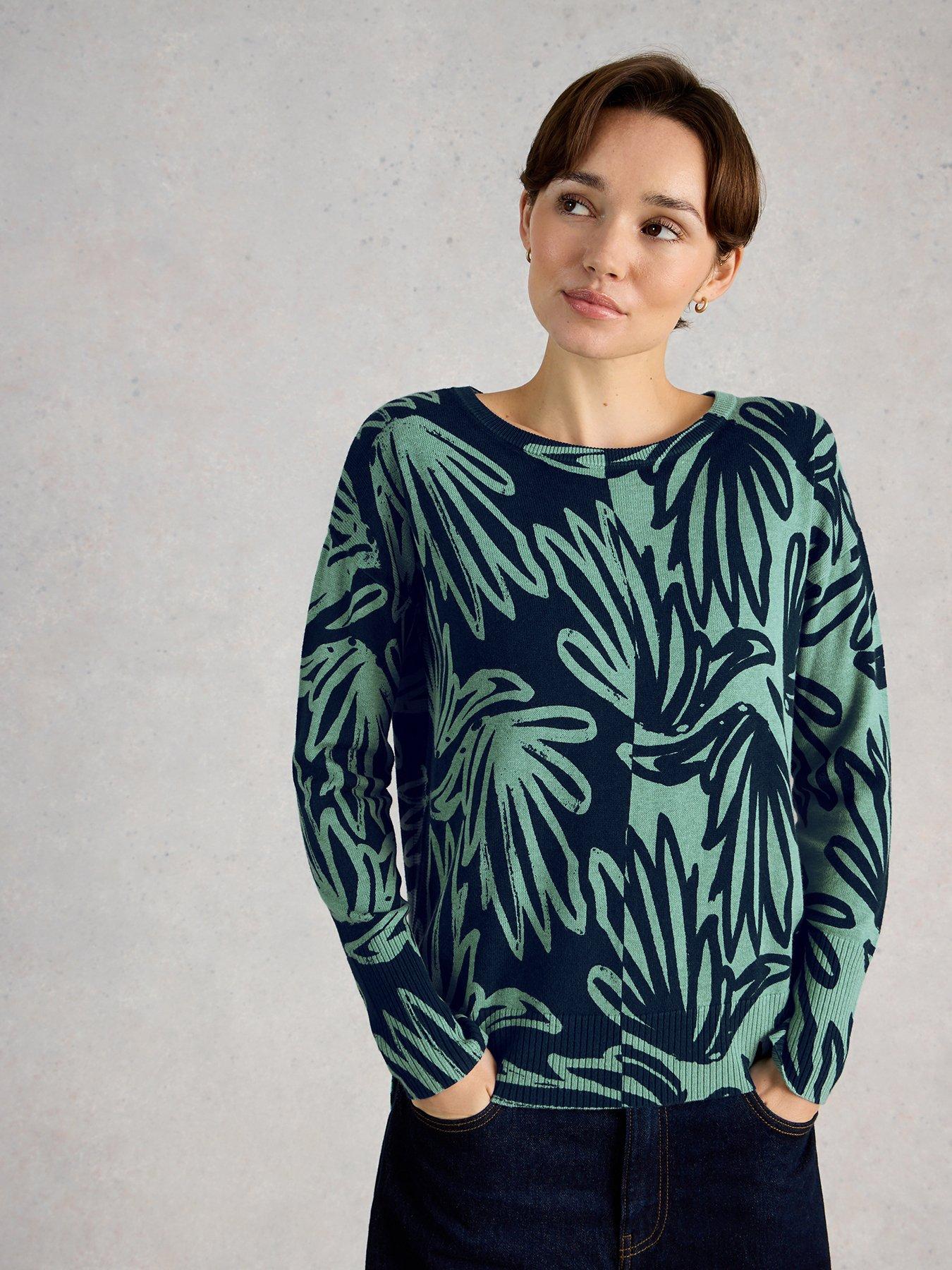 Image 1 of 5 of White Stuff Olive Print Jumper