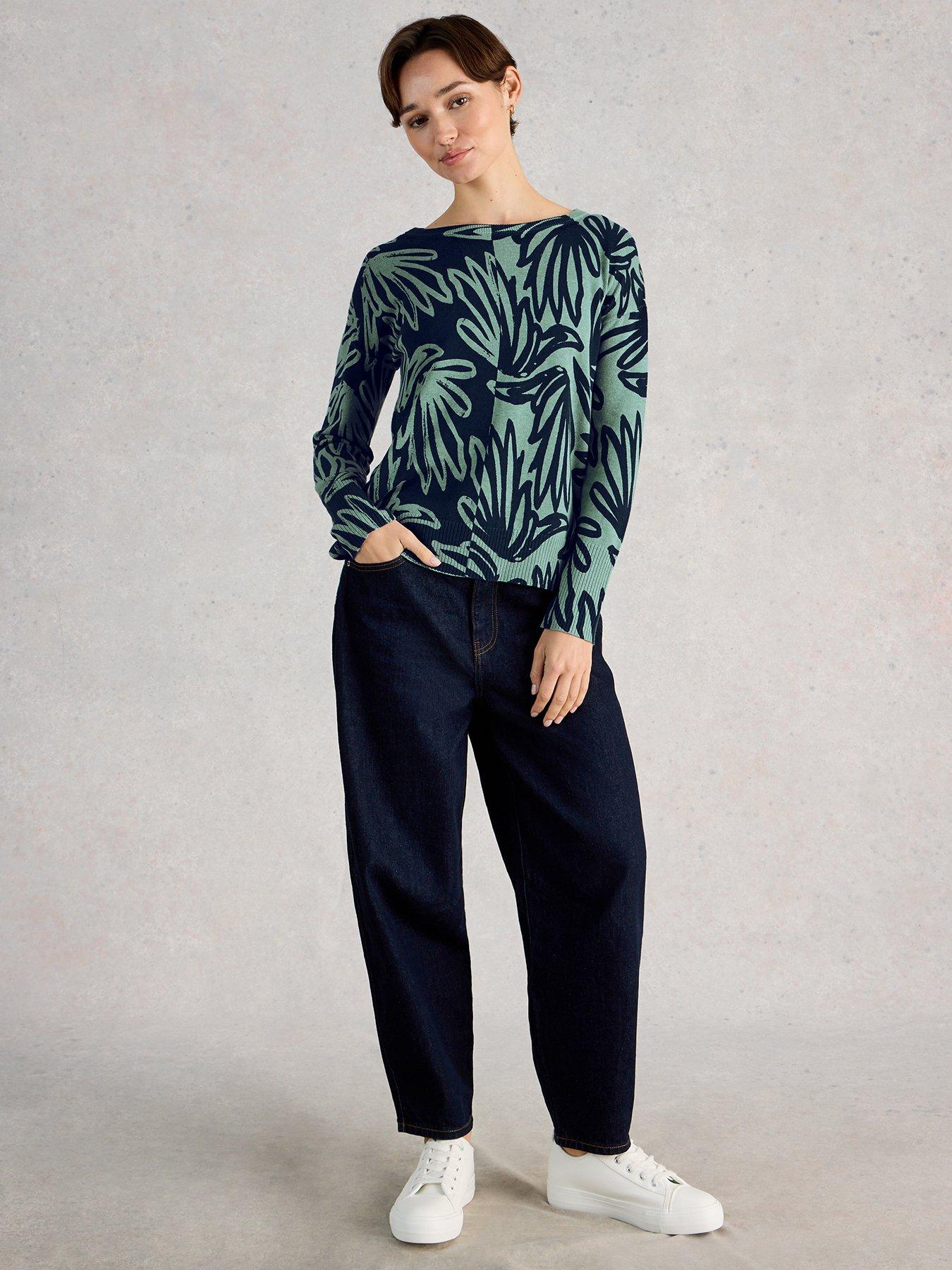 Image 3 of 5 of White Stuff Olive Print Jumper
