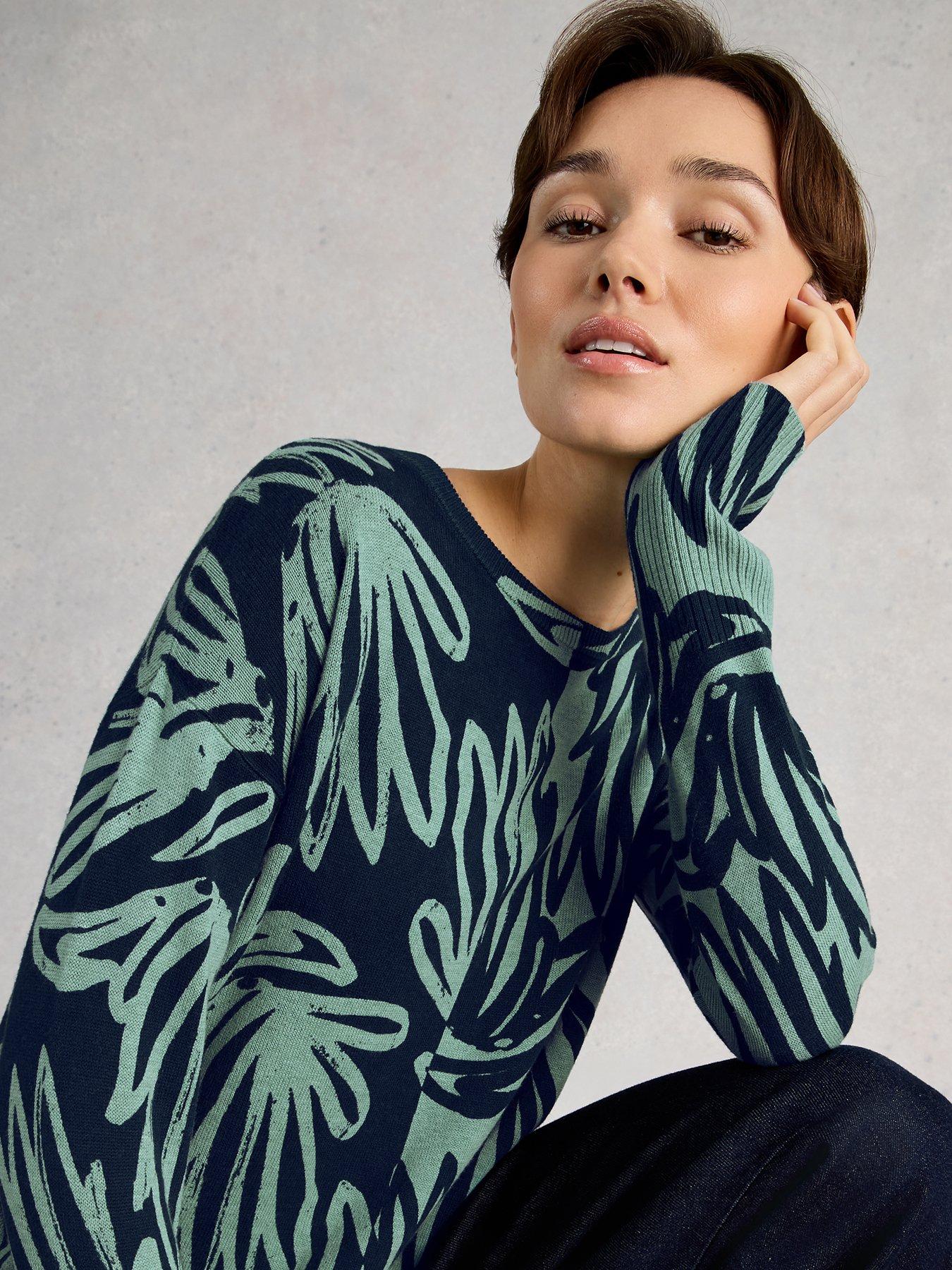 Image 4 of 5 of White Stuff Olive Print Jumper