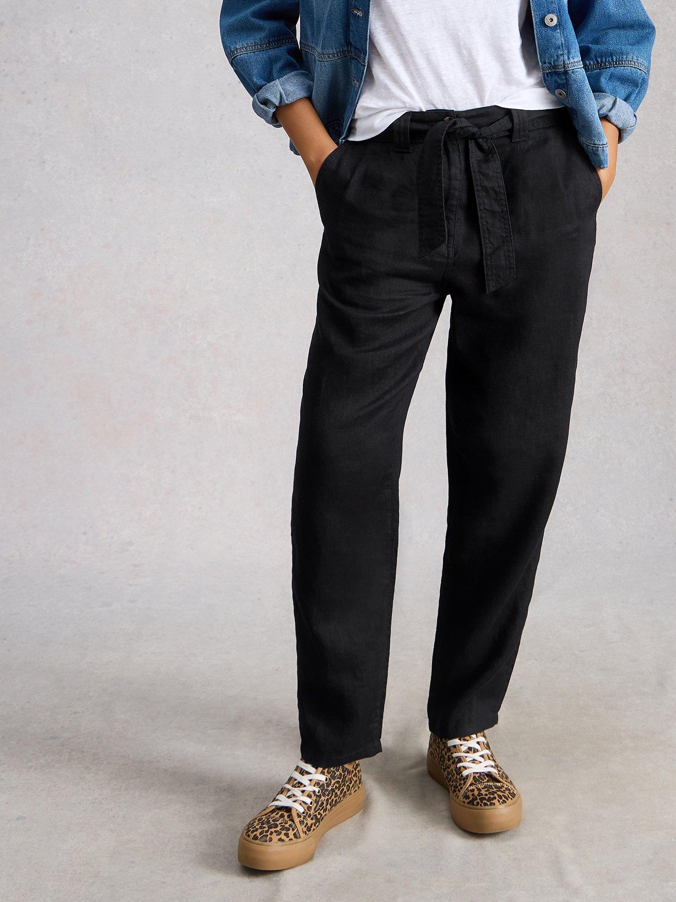 Image 1 of 6 of White Stuff Hadley Linen Trouser - Black