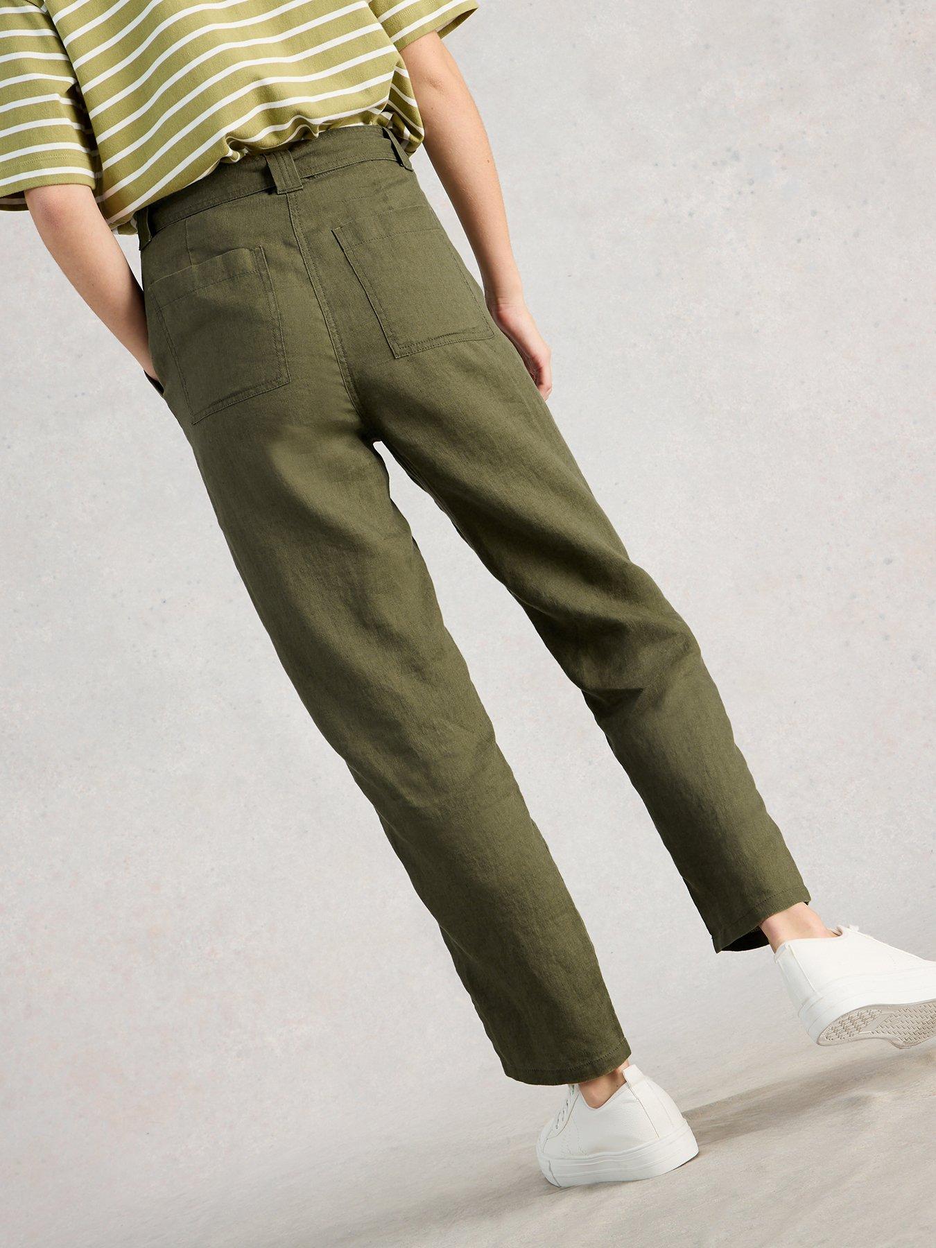 stillFront image of white-stuff-hadley-linen-trouser-green