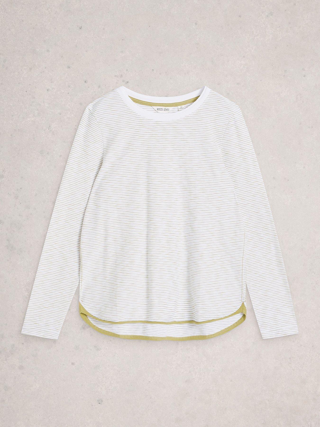 Image 5 of 6 of White Stuff Clara Texture Long Sleeve T-Shirt - White
